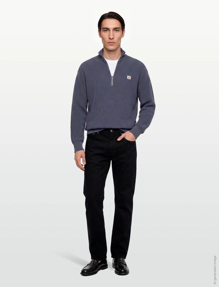 Calvin Klein Jeans - LS EZ COTTON WAFFLE QUARTER ZIP - half zip-tröjor - blue nomad - 0