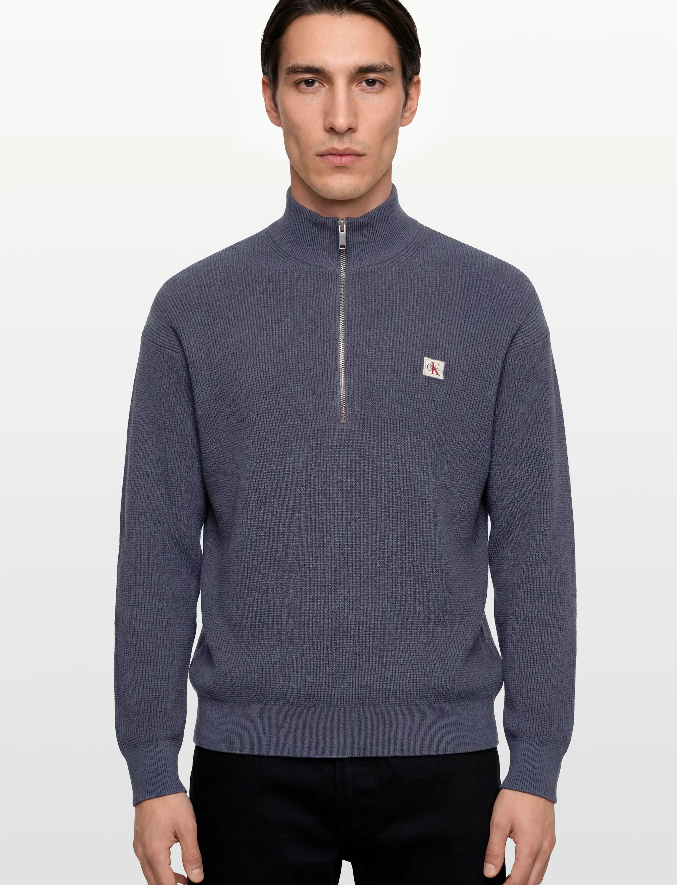 Calvin Klein Jeans - LS EZ COTTON WAFFLE QUARTER ZIP - half zip-tröjor - blue nomad - 4