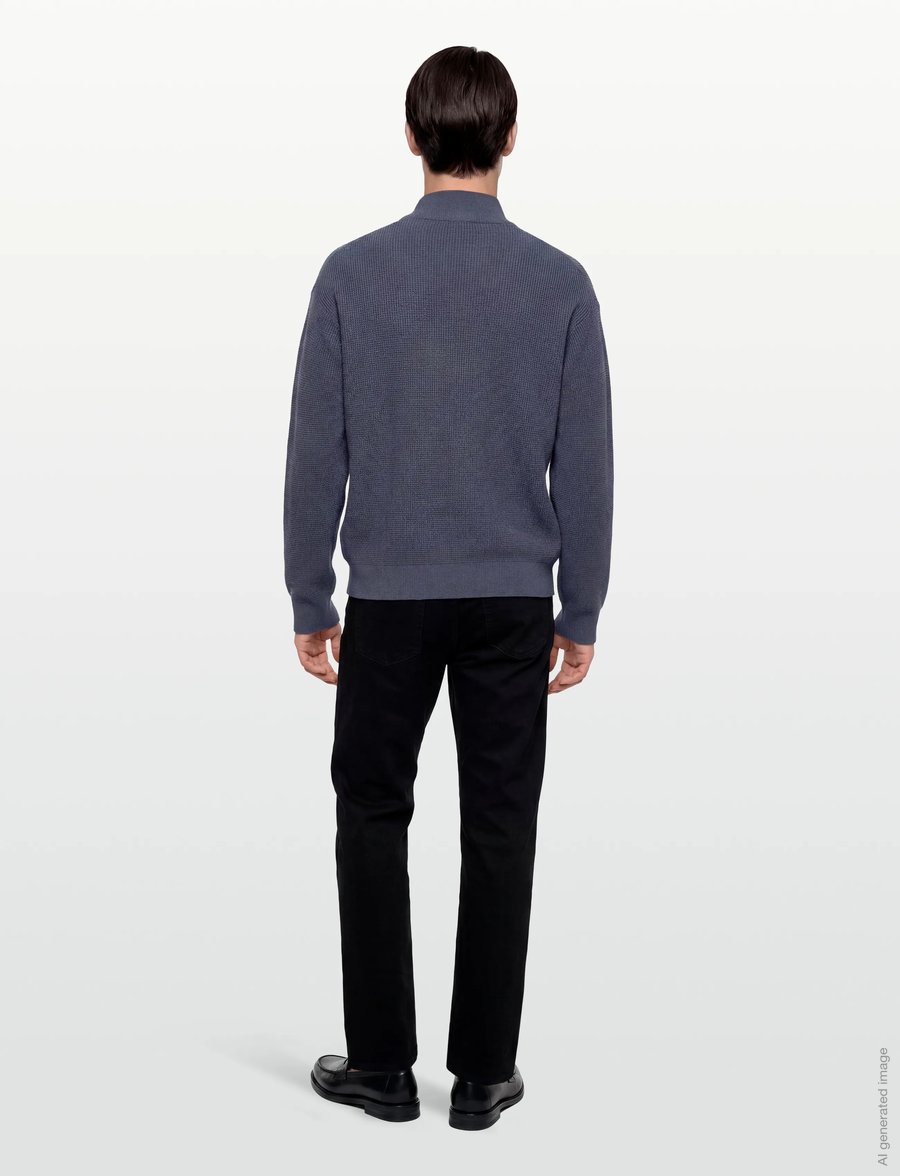 Calvin Klein Jeans - LS EZ COTTON WAFFLE QUARTER ZIP - half zip-tröjor - blue nomad - 5