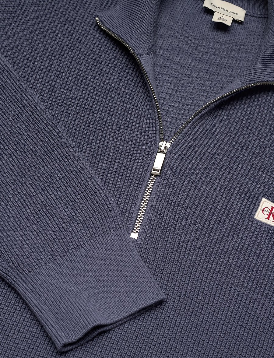 Calvin Klein Jeans - LS EZ COTTON WAFFLE QUARTER ZIP - halfzip strik - blue nomad - 2