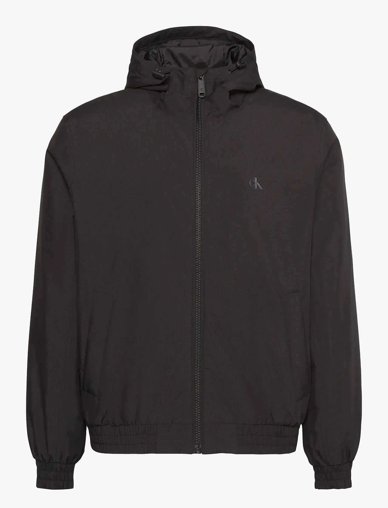 Calvin Klein Jeans - LS HOODED RIPSTOP HARRINGTON JKT - forårsjakker - black - 0