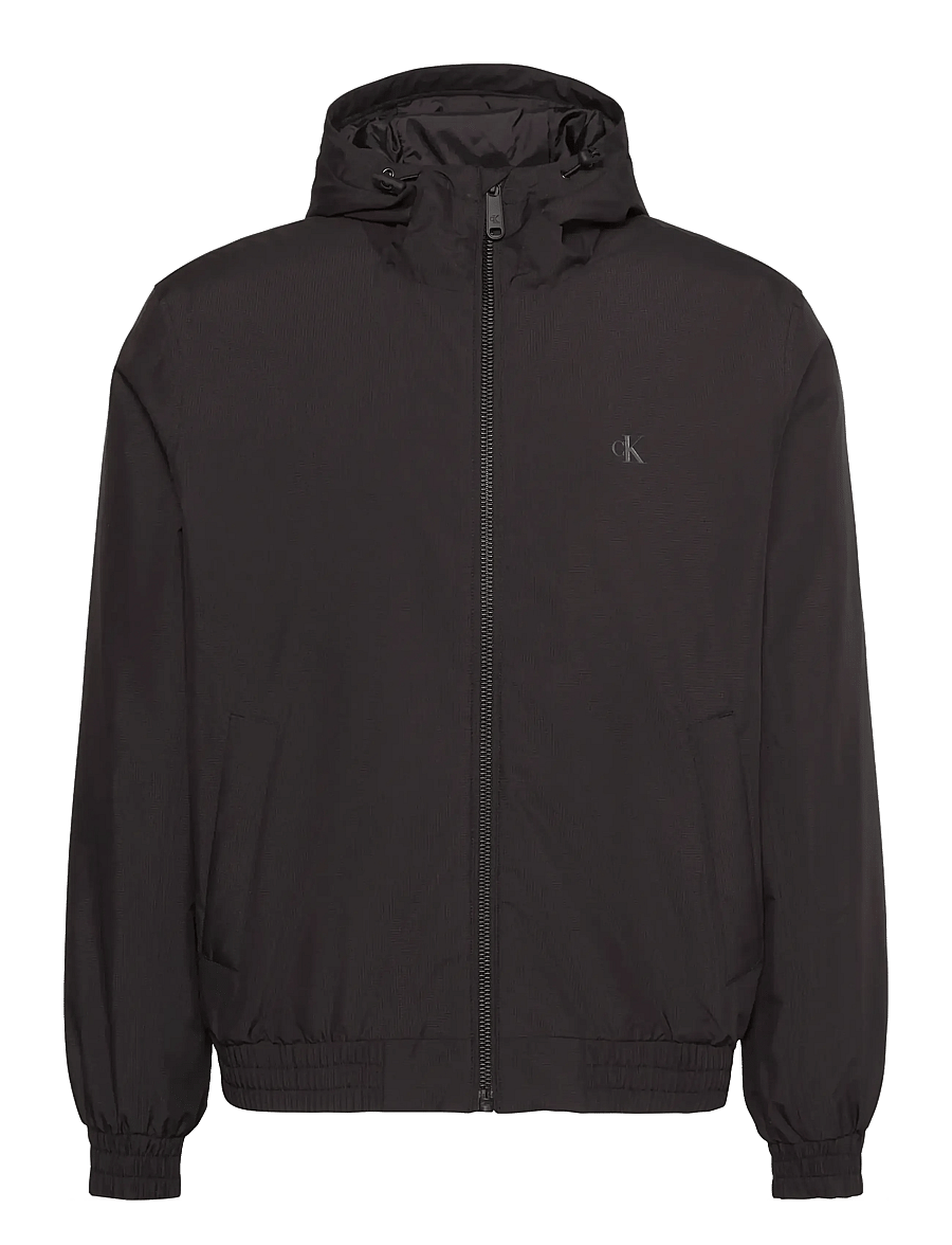 Calvin Klein Jeans - LS HOODED RIPSTOP HARRINGTON JKT - frühlingsjacken - black - 1
