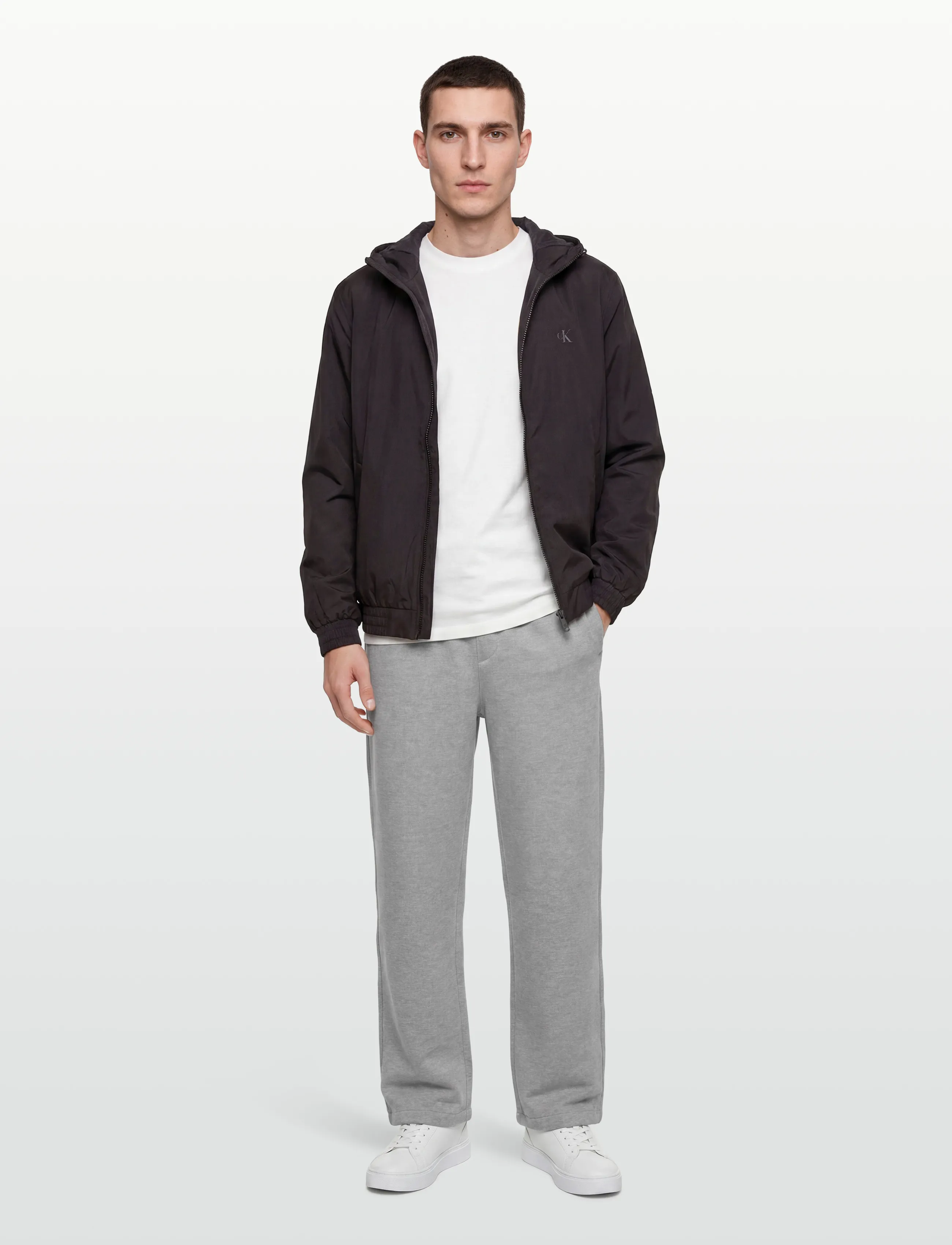 Calvin Klein Jeans LS HOODED RIPSTOP HARRINGTON JKT - Kläder - BLACK / black
