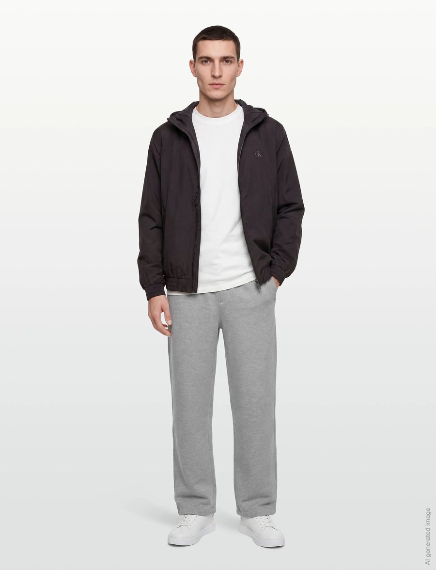 Calvin Klein Jeans - LS HOODED RIPSTOP HARRINGTON JKT - frühlingsjacken - black - 0