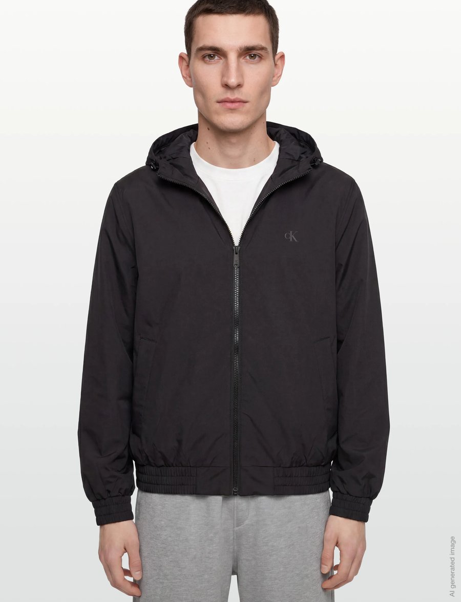 Calvin Klein Jeans - LS HOODED RIPSTOP HARRINGTON JKT - frühlingsjacken - black - 3