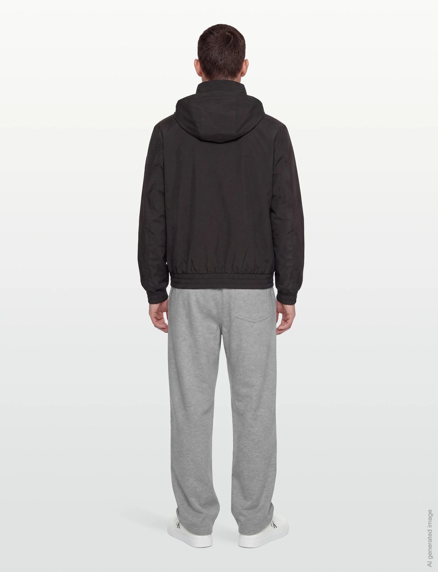 Calvin Klein Jeans - LS HOODED RIPSTOP HARRINGTON JKT - frühlingsjacken - black - 4