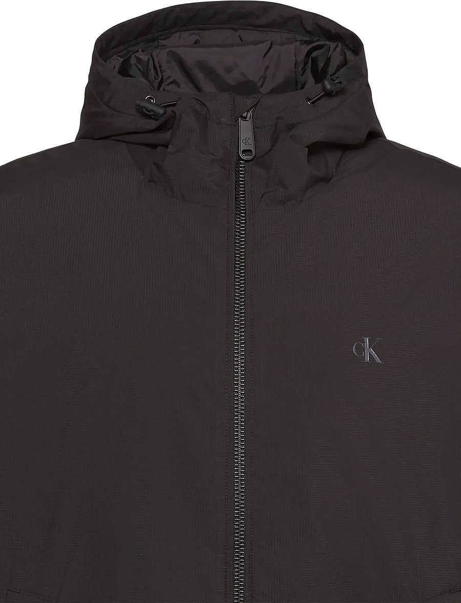 Calvin Klein Jeans - LS HOODED RIPSTOP HARRINGTON JKT - frühlingsjacken - black - 5