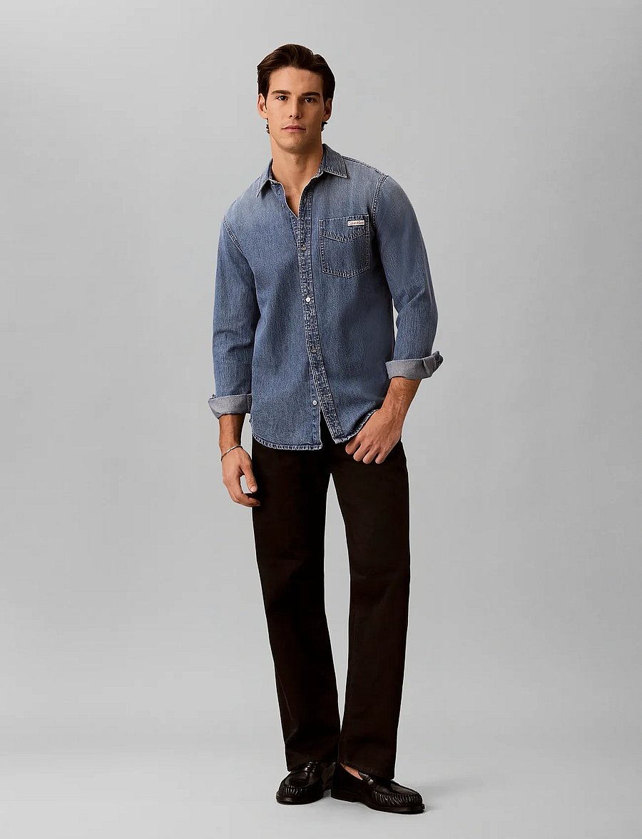 Calvin Klein Jeans - CK VINT INDIGO CASUAL ESS SHIRT - chemises en jean - ck vintage indigo - 0