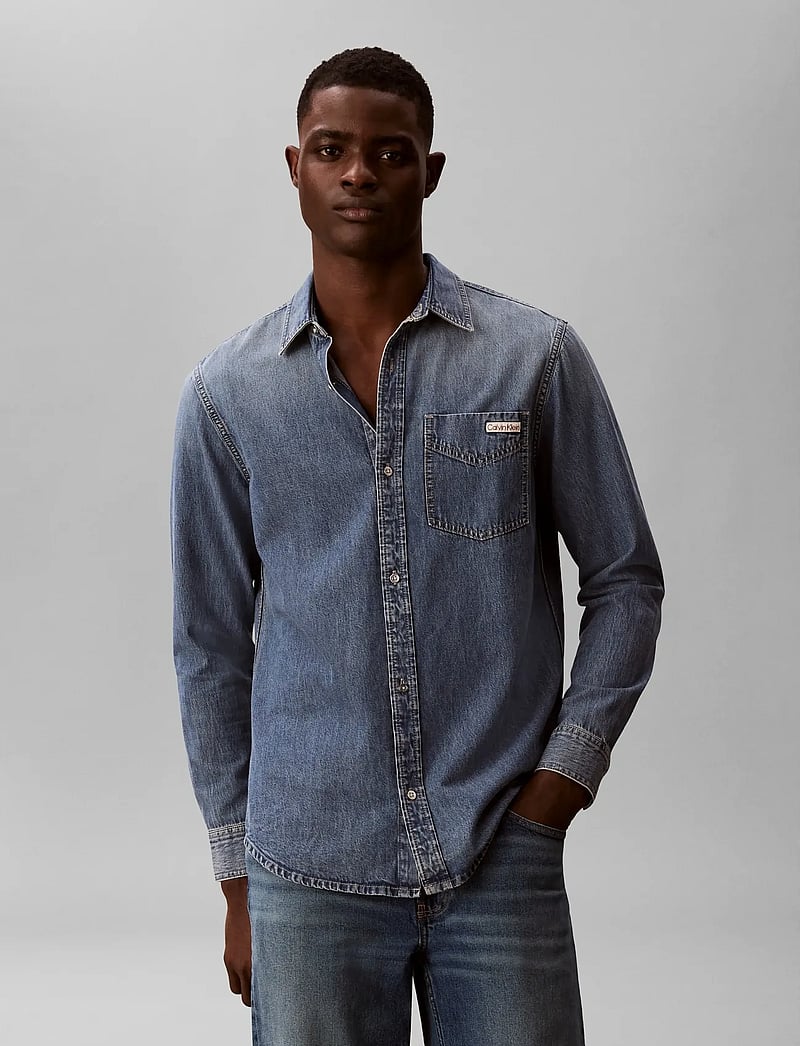 Calvin Klein Jeans - ESSNTL CLSSC CK VINTAGE INDIGO S - teksasärgid - ck vintage indigo - 3