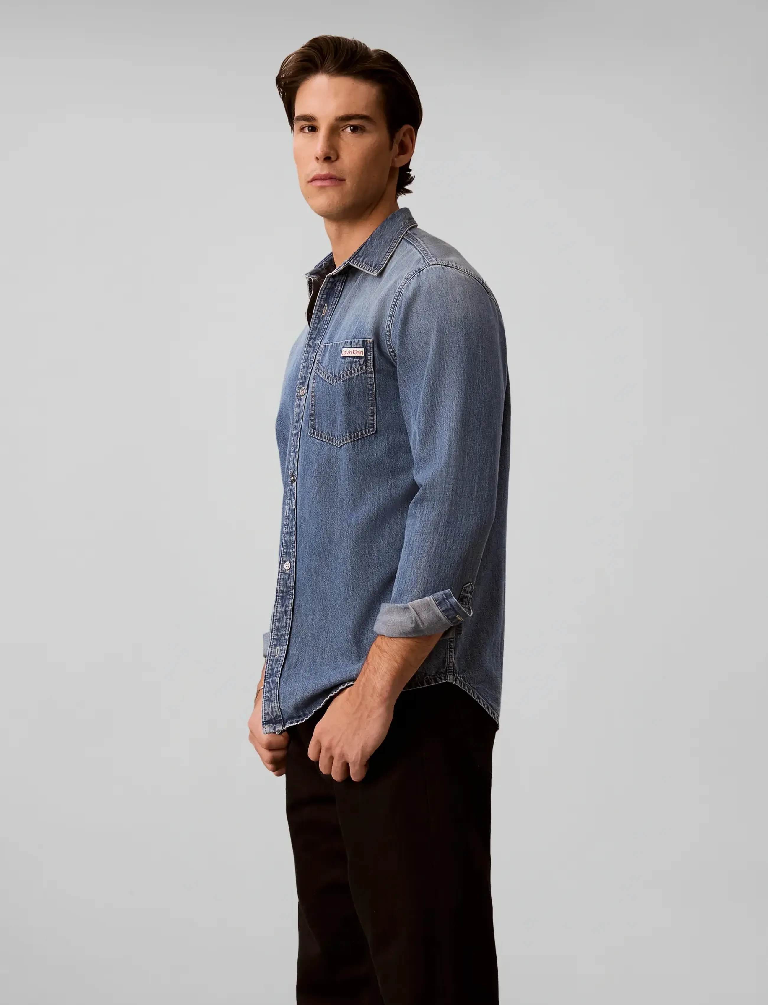 Calvin Klein Jeans - ESSNTL CLSSC CK VINTAGE INDIGO S - chemises en jean - ck vintage indigo - 5
