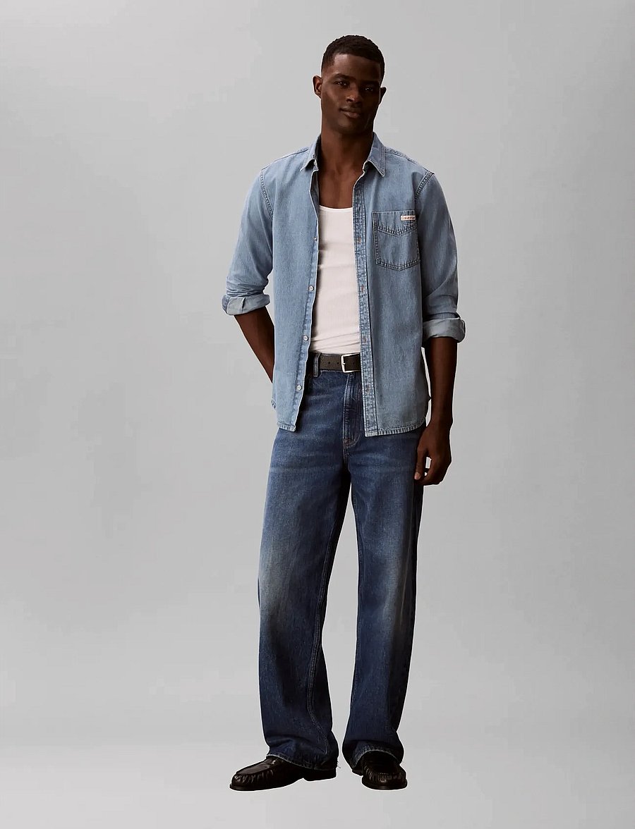 Calvin Klein Jeans - ESSENTIAL CLASSIC 205 LT BLUE SH - jeanshemden - 205 lt blue stone - 0
