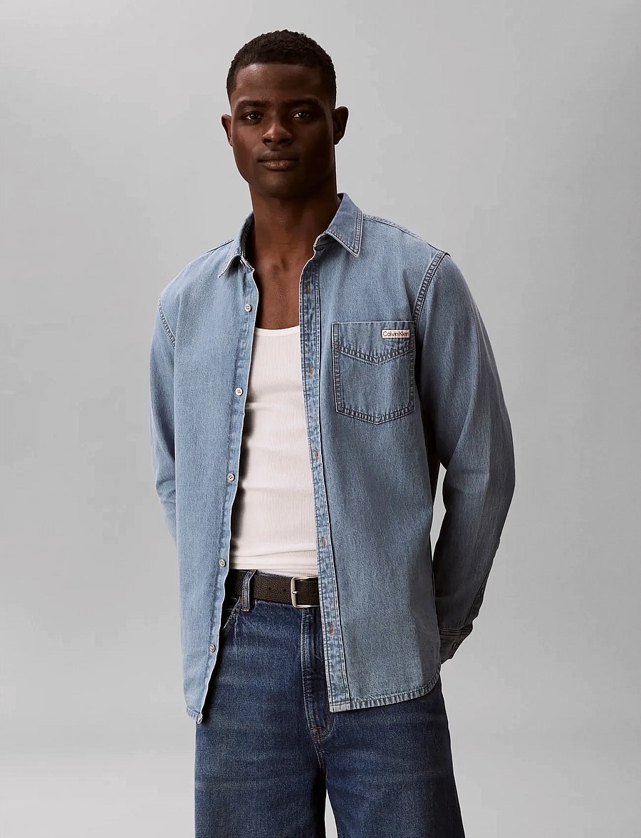 Calvin Klein Jeans - ESSENTIAL CLASSIC 205 LT BLUE SH - jeanshemden - 205 lt blue stone - 3