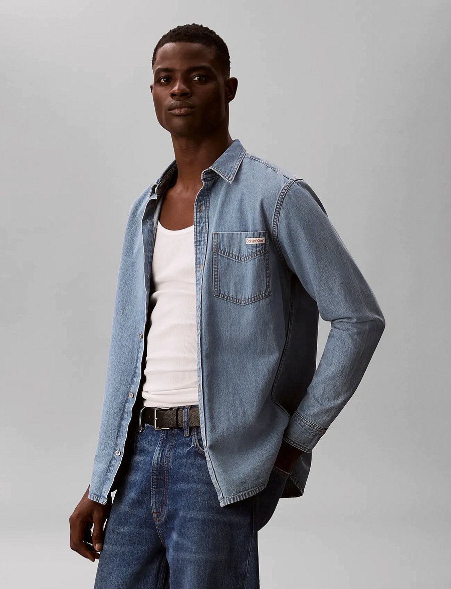 Calvin Klein Jeans - ESSENTIAL CLASSIC 205 LT BLUE SH - jeanshemden - 205 lt blue stone - 4