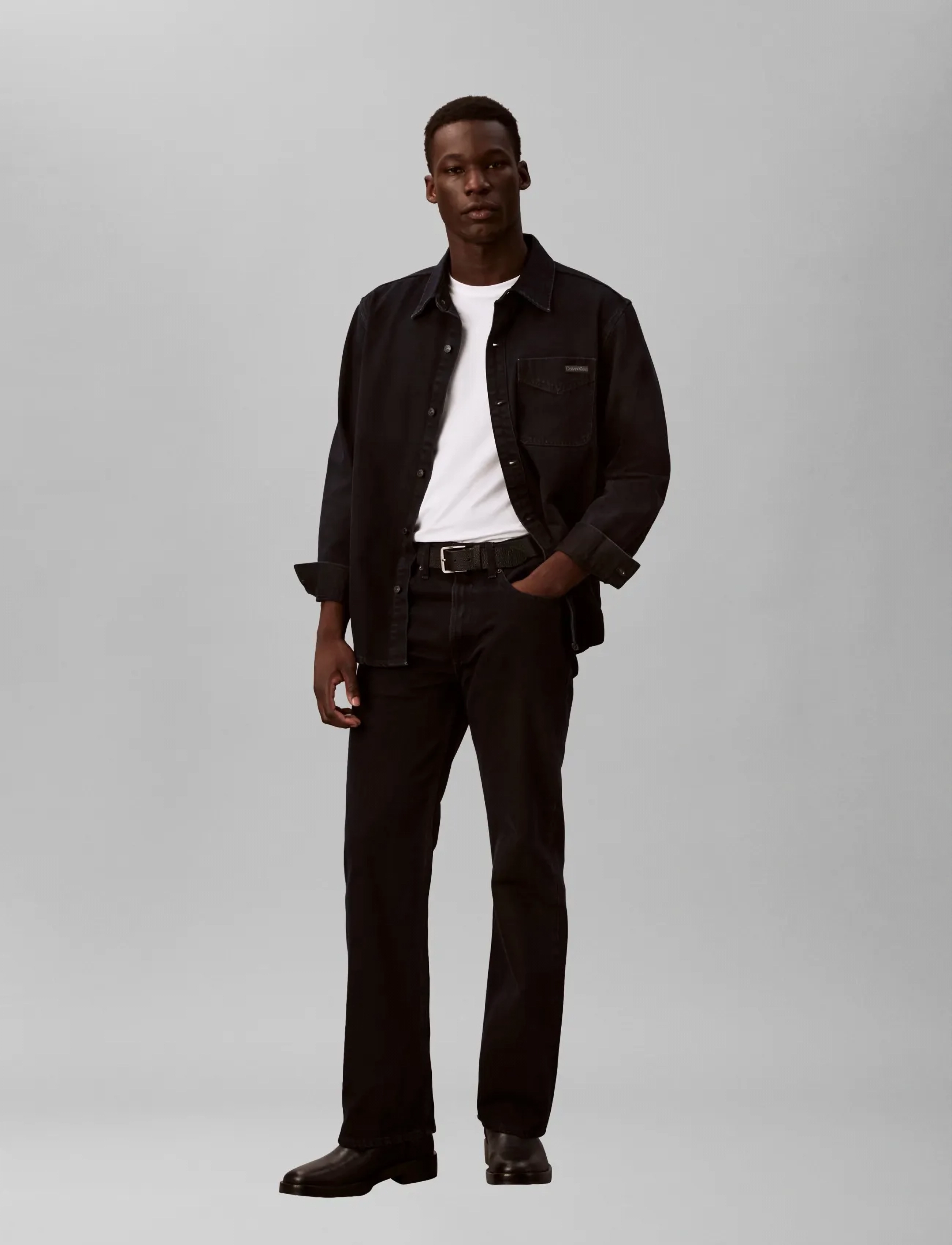 Calvin Klein Jeans - BLUE BLACK STONE 90S OVERSHIRT - denim shirts - blue black stone - 3