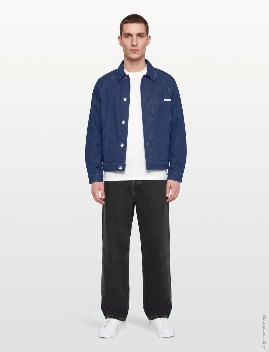 Calvin Klein Jeans - DARTED WORKWEAR JACKET SHURIKEN - forårsjakker - shuriken rinse - 0