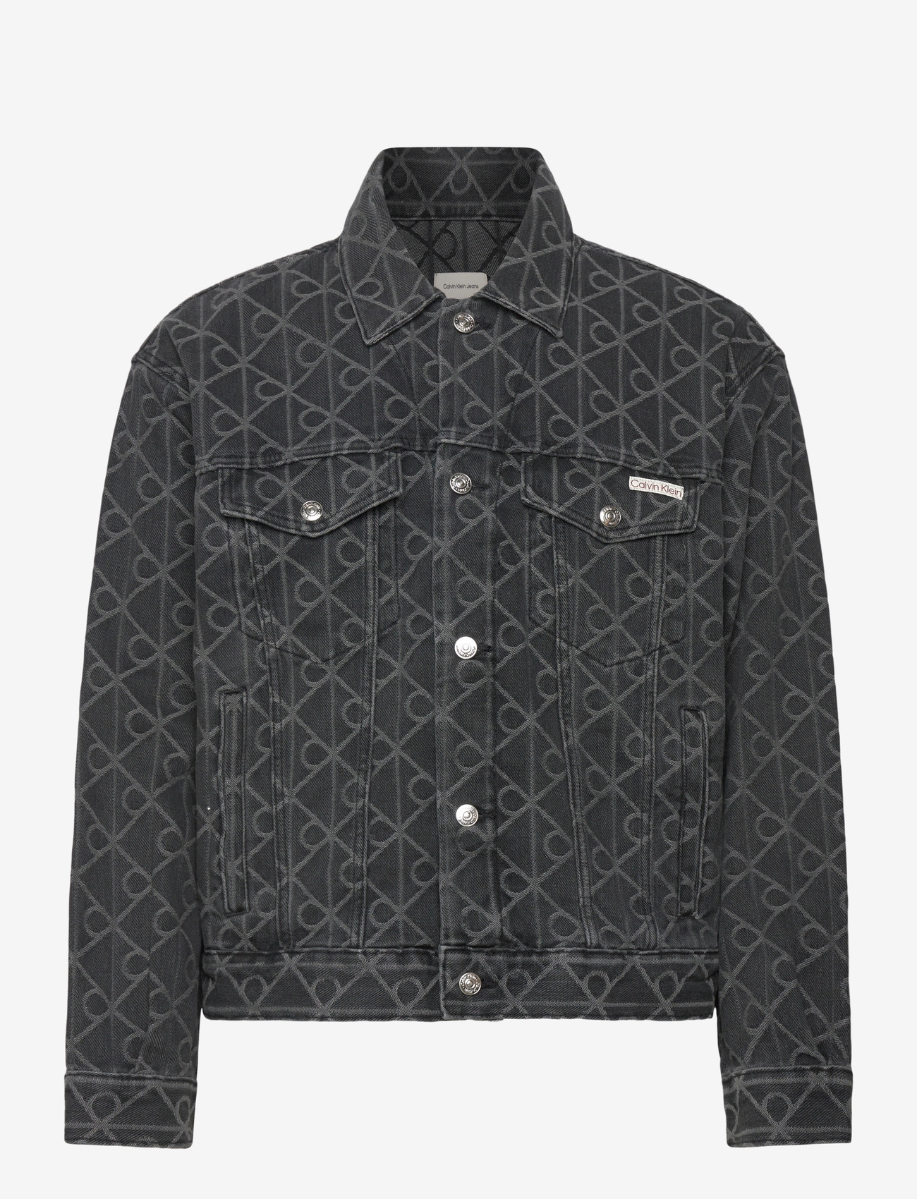 Calvin Klein Jeans - 90S BLACK EMBLEM JACQUARD TRUCKE - ungefütterte denimjacken - black emblem - 1