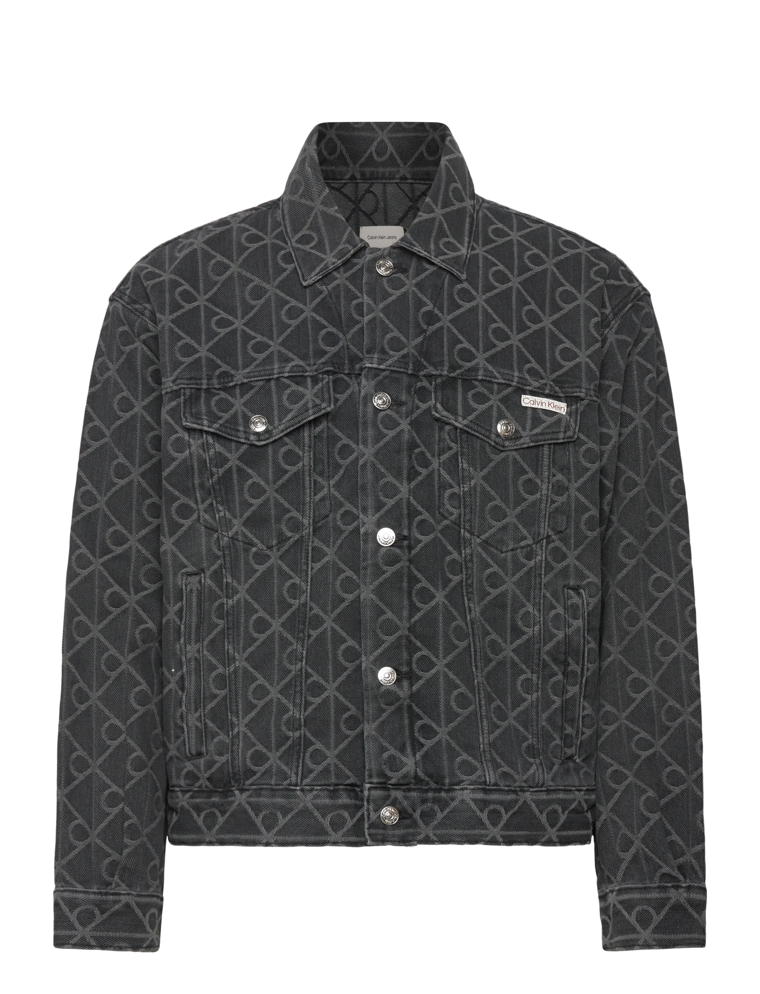 Calvin Klein Jeans - 90S BLACK EMBLEM JACQUARD TRUCKE - uforede denimjakker - black emblem - 1