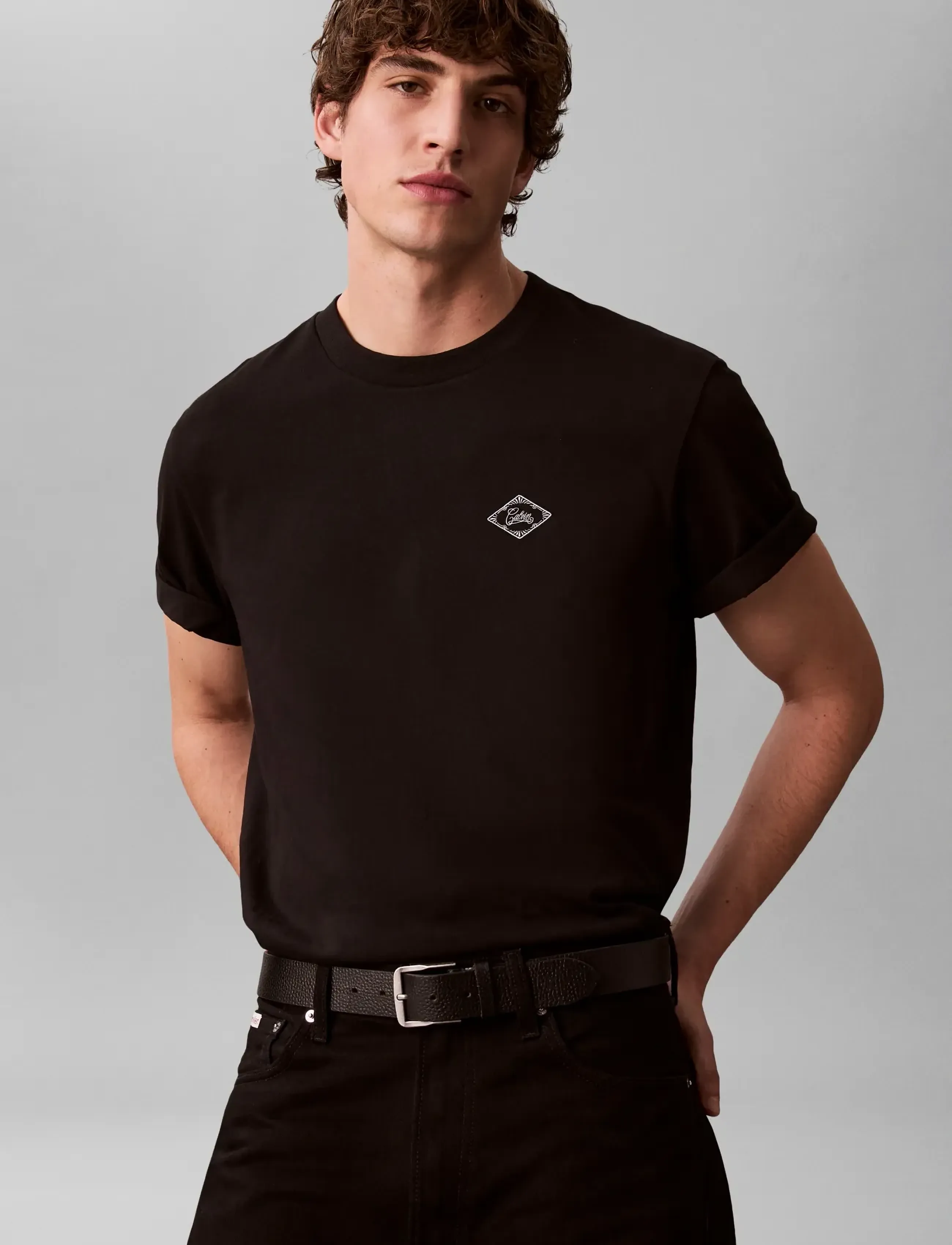 Calvin Klein Jeans SS 20S CALVIN MATCHBOX GRAPHIC T - Clothing - BLACK / black