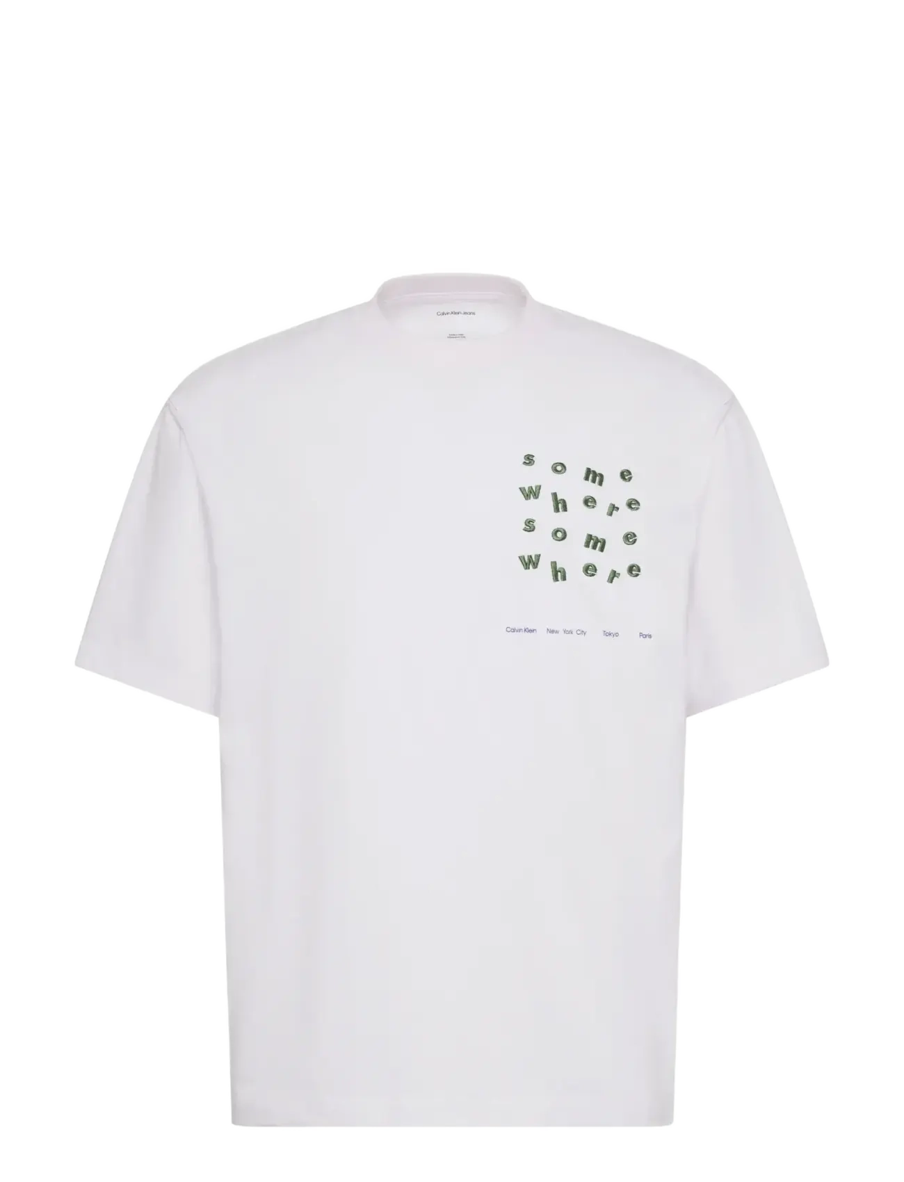 CALVIN KLEIN JEANS Ss 16S Calvin Somewhere Graphic Weiß - L - Herren