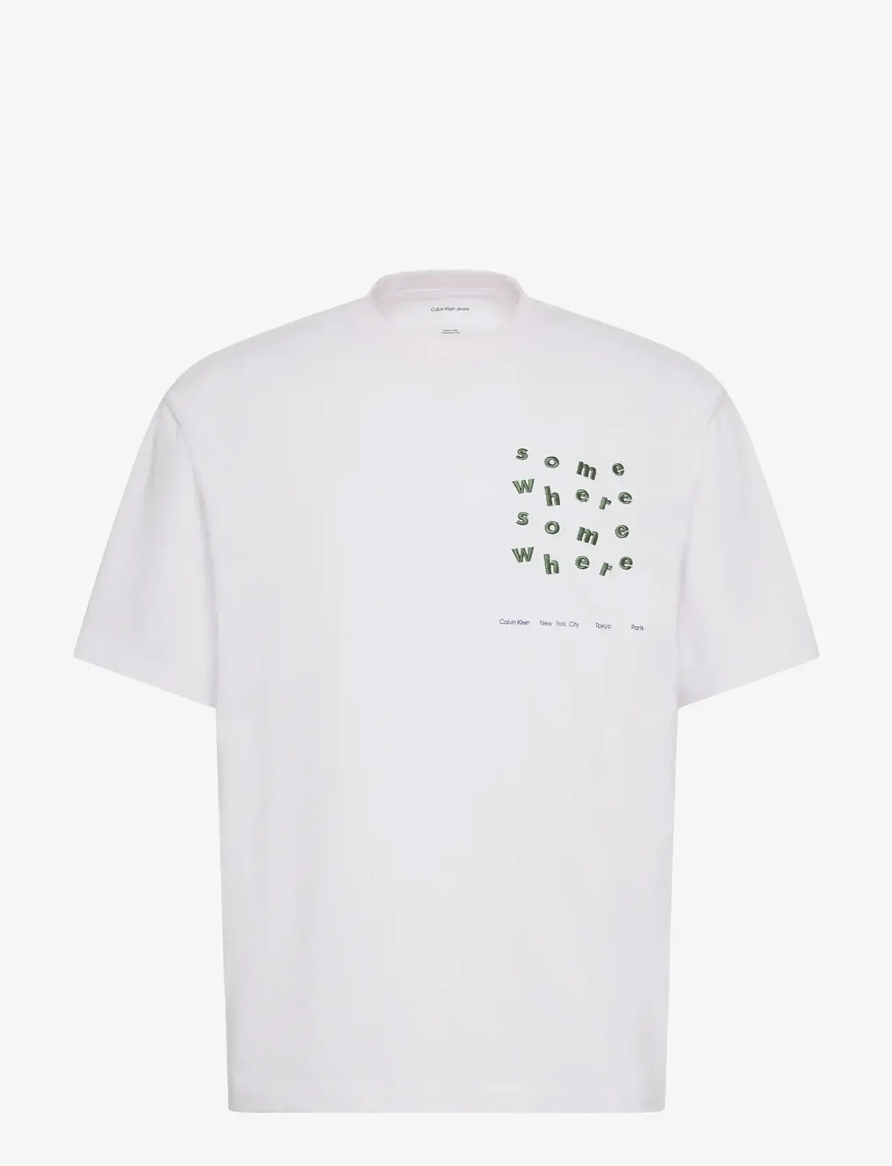 Calvin Klein Jeans - SS 16S CALVIN SOMEWHERE GRAPHIC - kurzärmelig - brilliant white - 1