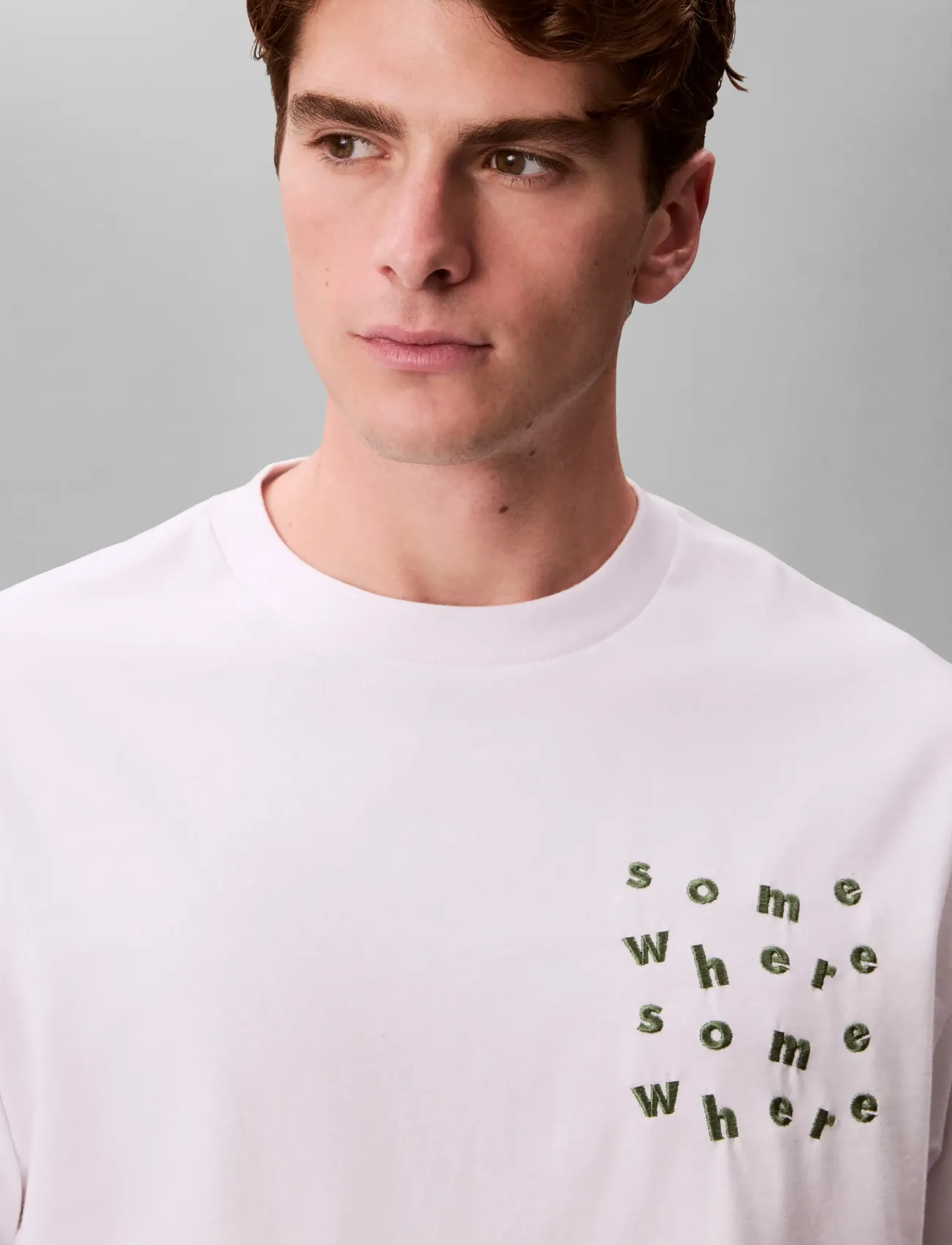 Calvin Klein Jeans - SS 16S CALVIN SOMEWHERE GRAPHIC - kortærmede t-shirts - brilliant white - 2