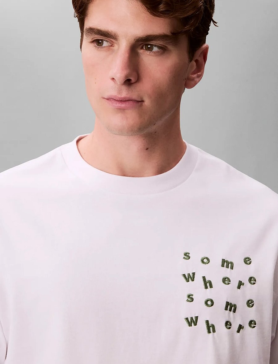 Calvin Klein Jeans - SS 16S CALVIN SOMEWHERE GRAPHIC - kortærmede t-shirts - brilliant white - 2