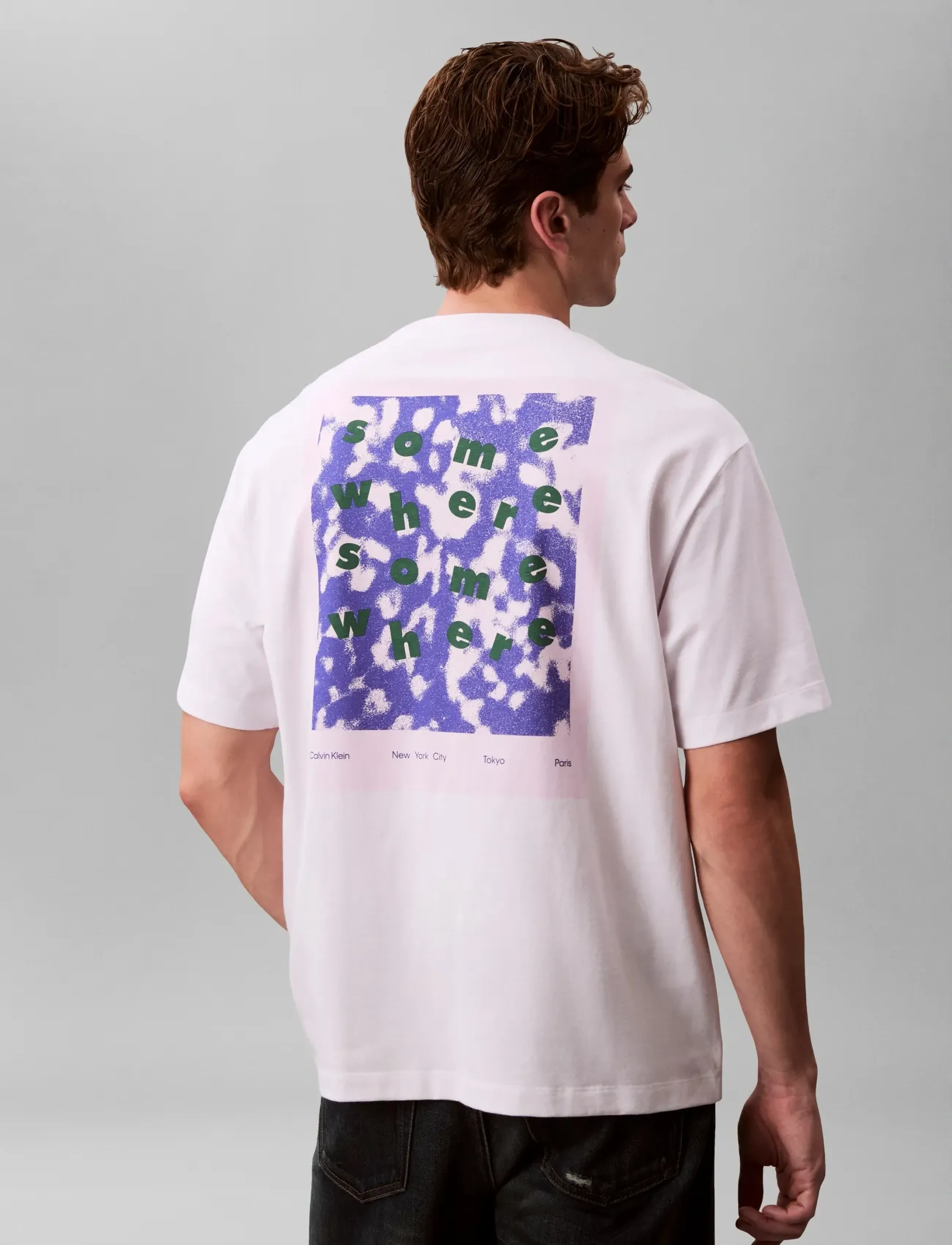 Calvin Klein Jeans - SS 16S CALVIN SOMEWHERE GRAPHIC - kortærmede t-shirts - brilliant white - 3
