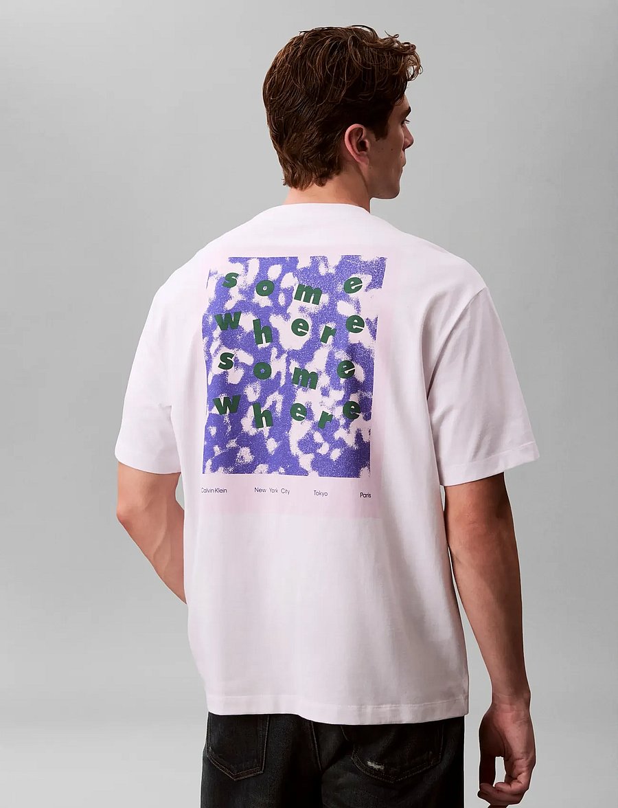 Calvin Klein Jeans - SS 16S CALVIN SOMEWHERE GRAPHIC - kortærmede t-shirts - brilliant white - 3