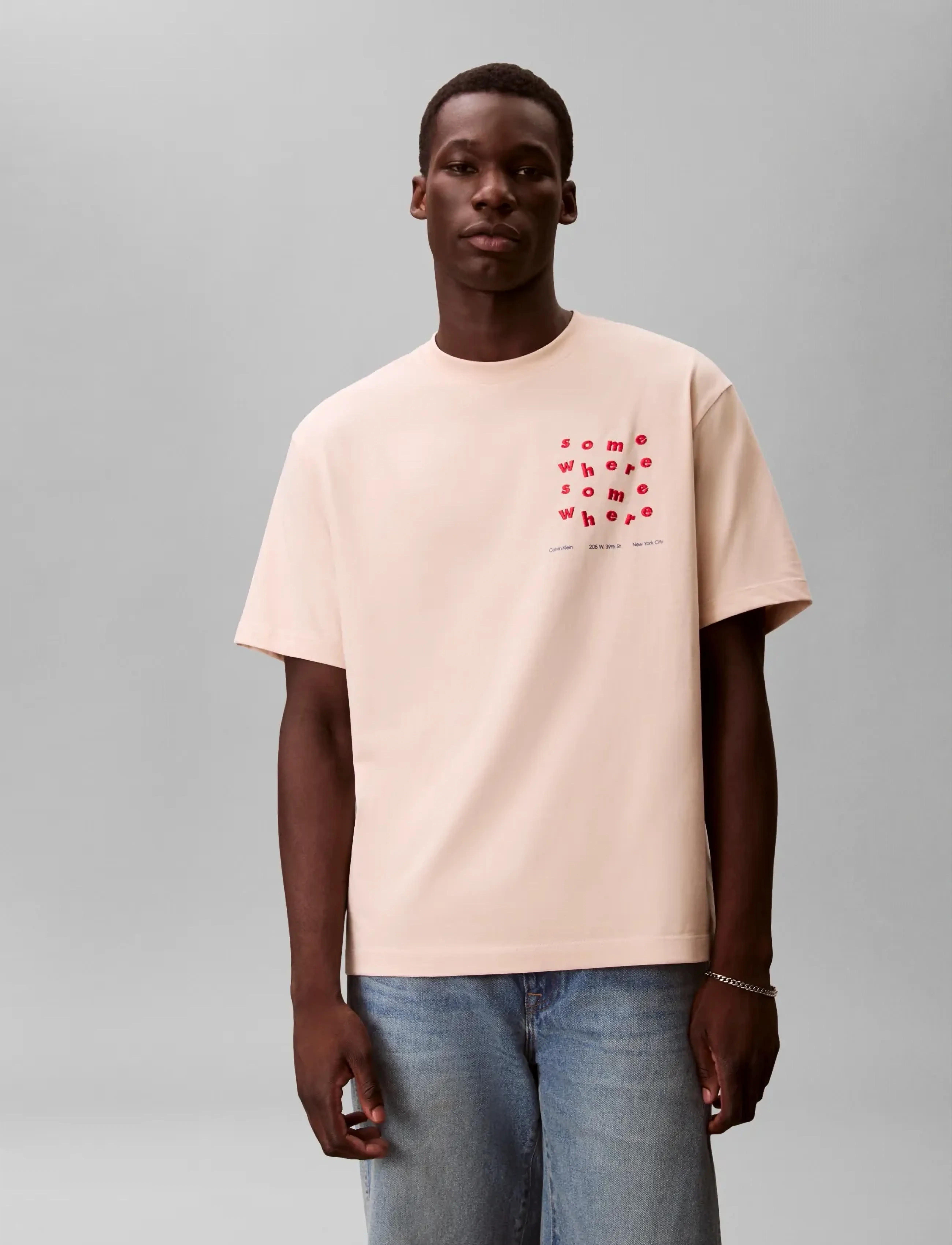 Calvin Klein Jeans - SS 16S CALVIN SOMEWHERE GRAPHIC - kortærmede t-shirts - tuscan beige - 3