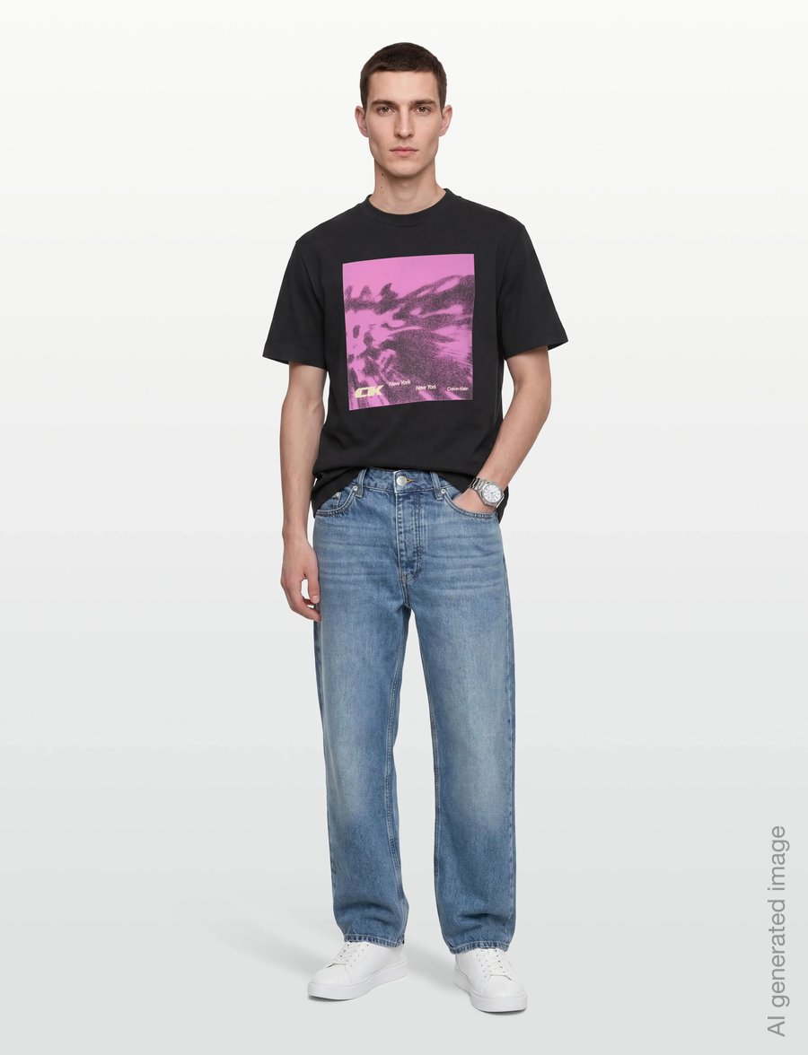 Calvin Klein Jeans - SS 20S 5AM CK FLORAL ABST GRAPHI - t-shirts - black - 0