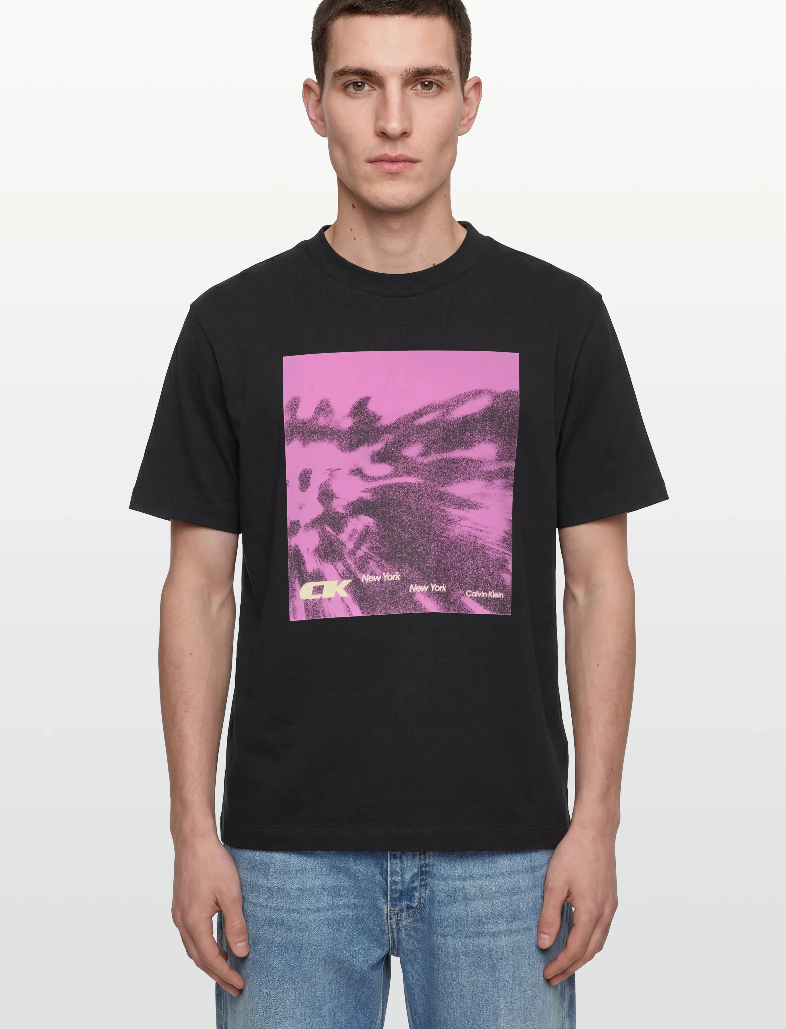Calvin Klein Jeans - SS 20S 5AM CK FLORAL ABST GRAPHI - t-shirts - black - 4
