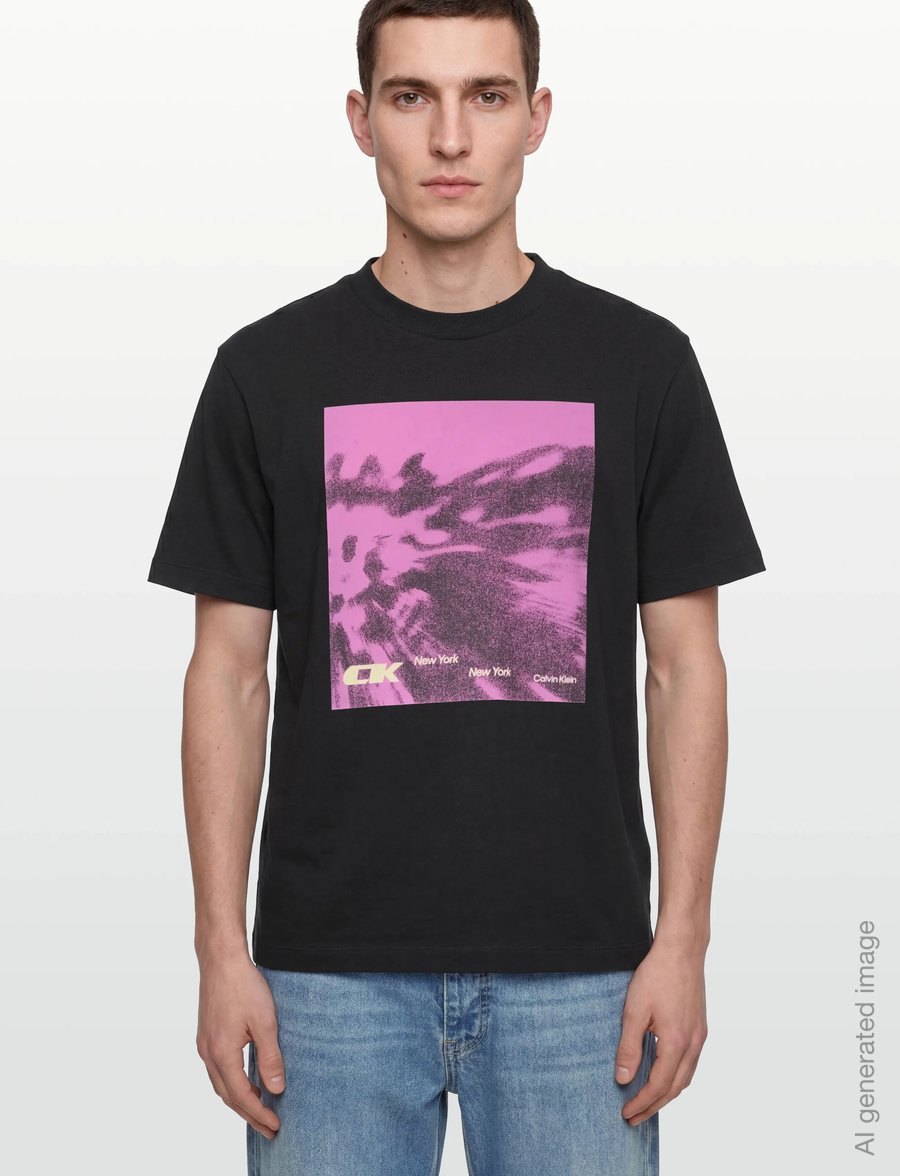 Calvin Klein Jeans - SS 20S 5AM CK FLORAL ABST GRAPHI - t-shirts - black - 4