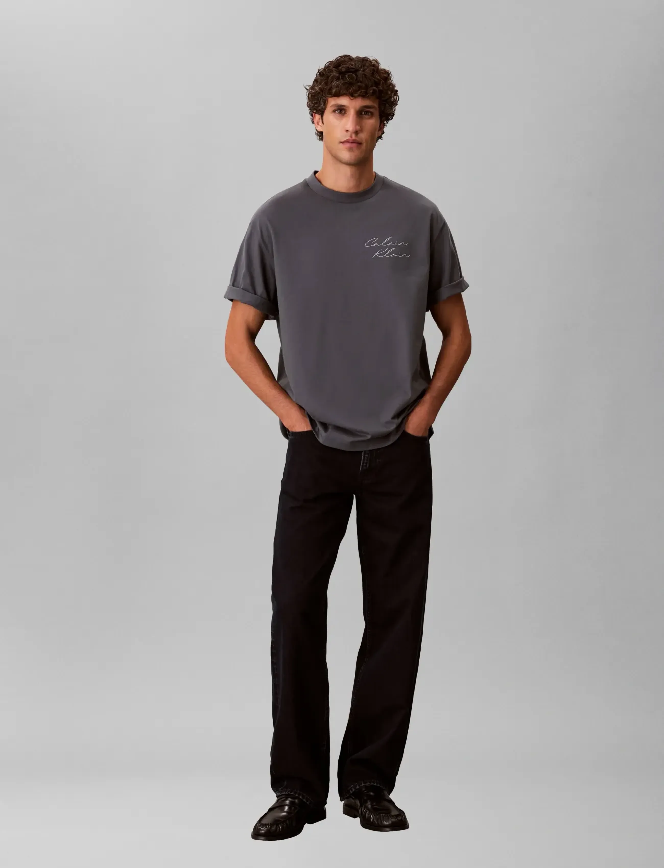 Calvin Klein Jeans 16S APRIL GRAPHIC SEASONAL FASHI - T-skjorter - TURBULENCE / grey