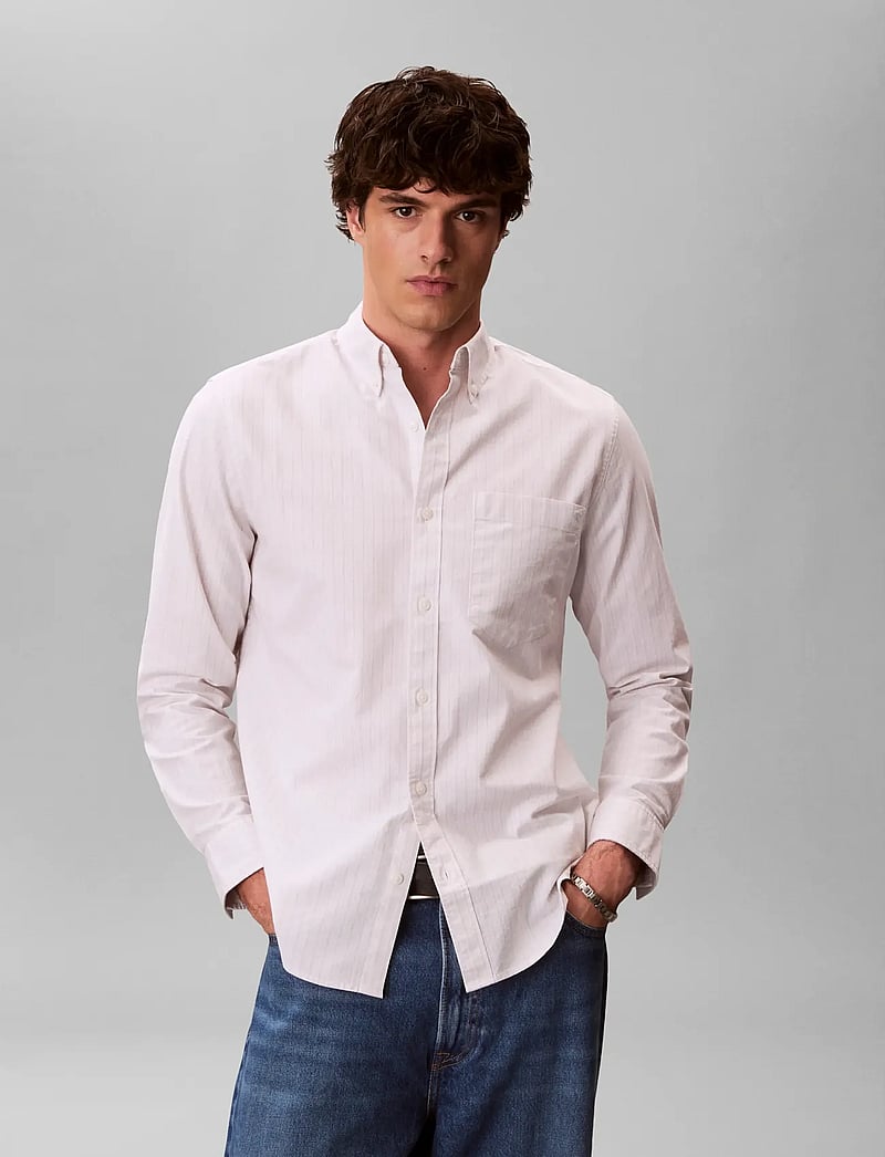 Calvin Klein Jeans - LS YD STRIPE OXFORD CLASSIC SHIR - oxford skjorter - chalk - 3