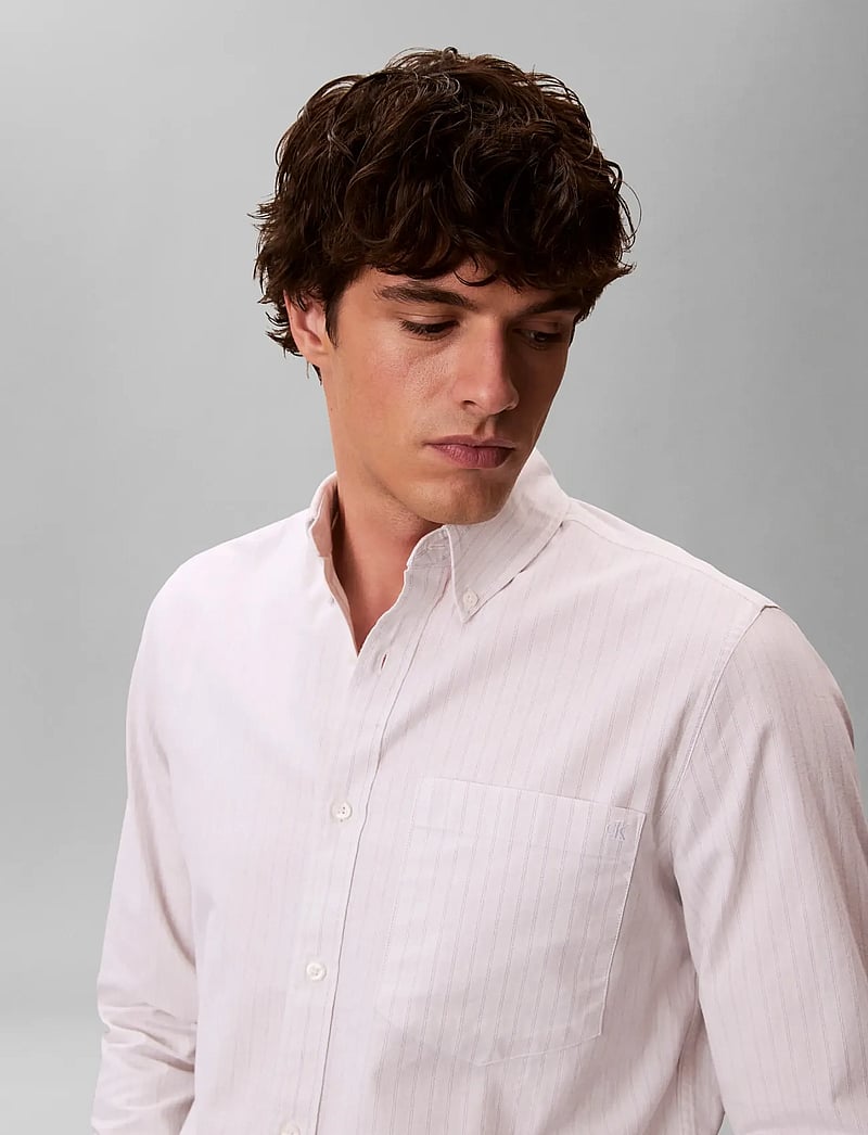 Calvin Klein Jeans - LS YD STRIPE OXFORD CLASSIC SHIR - oxford skjorter - chalk - 4