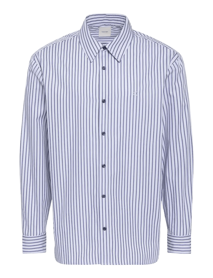 Calvin Klein Jeans - LS YD STRIPE WASHED POPLIN RELAX - stribede skjorter - blue descent - 1