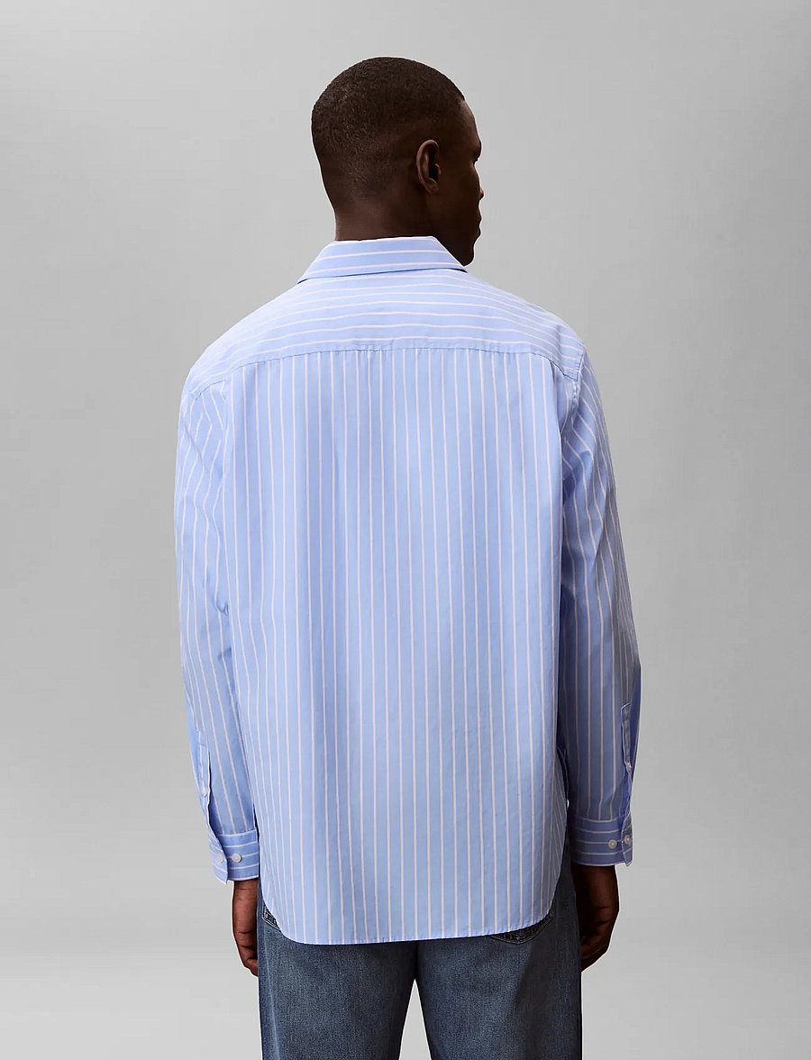 Calvin Klein Jeans - LS YD STRIPE WASHED POPLIN RELAX - stribede skjorter - blue descent - 2