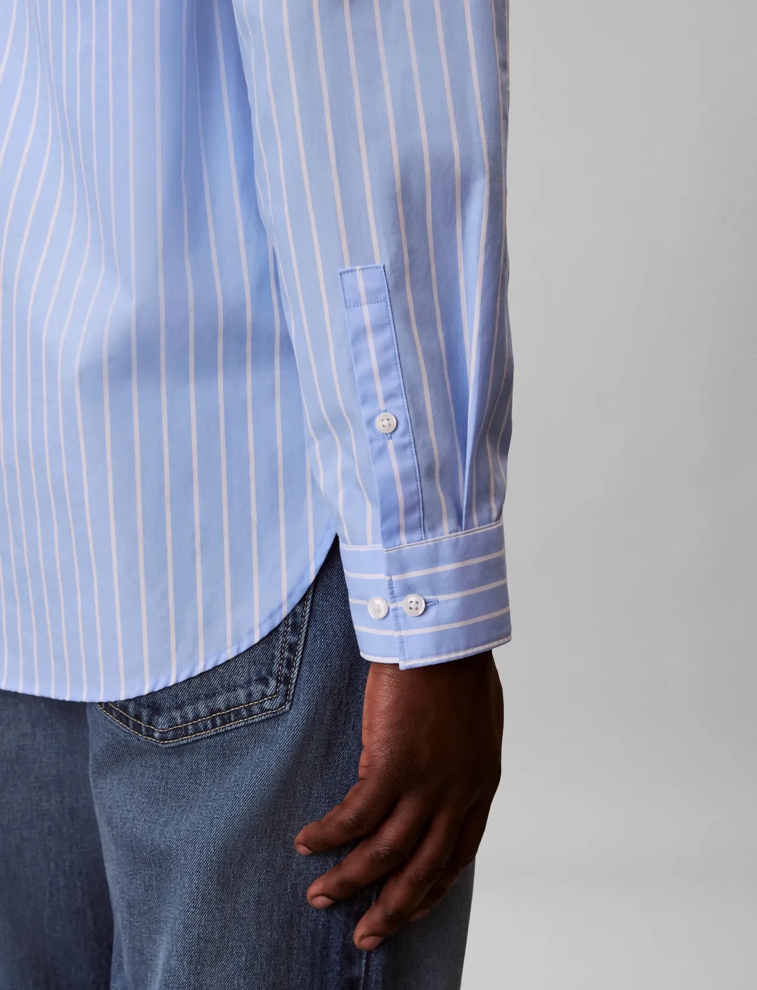 Calvin Klein Jeans - LS YD STRIPE WASHED POPLIN RELAX - stribede skjorter - blue descent - 4