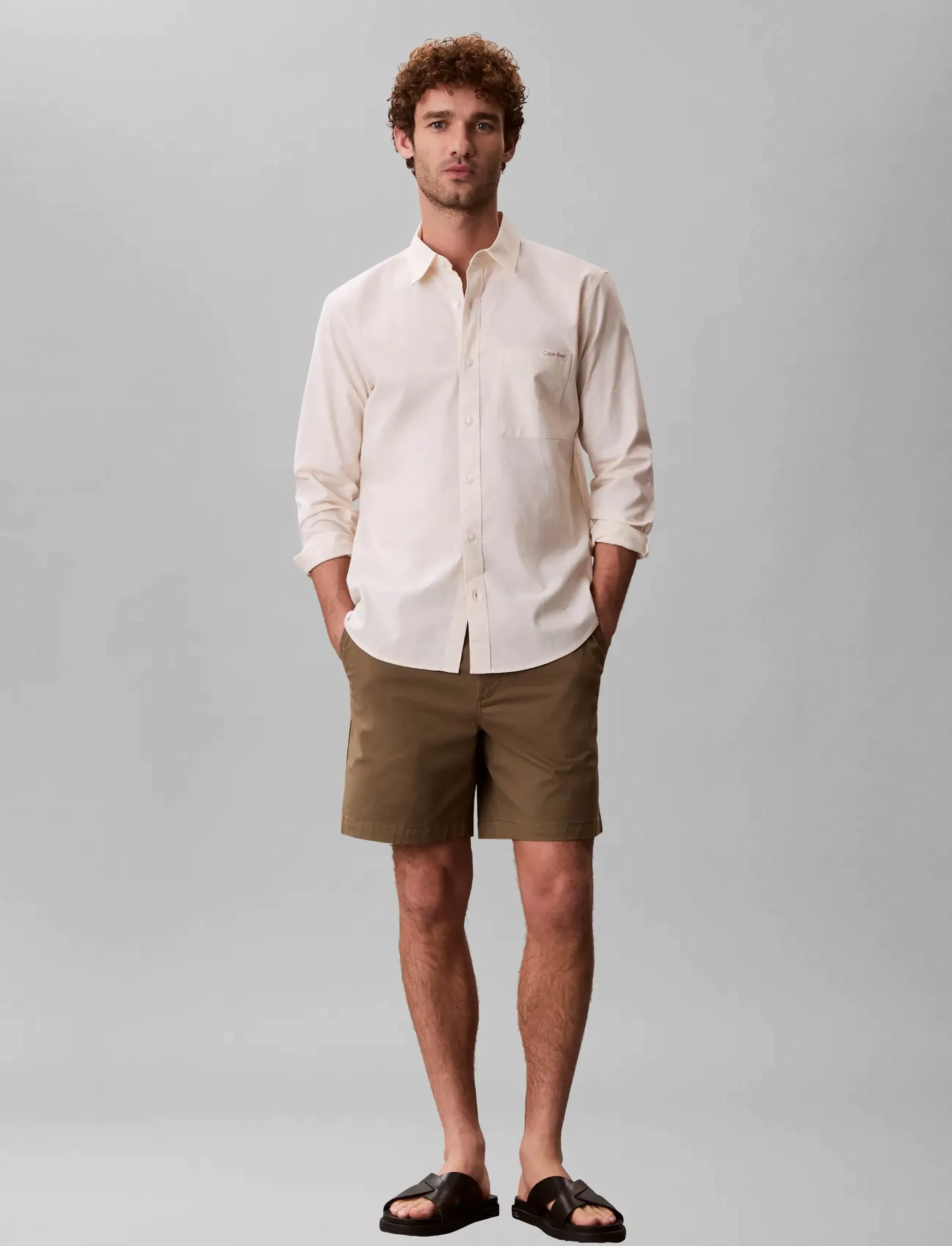Calvin Klein Jeans - LS CHAMBRAY CLASSIC SHIRT - chemises décontractées - oatmeal - 0