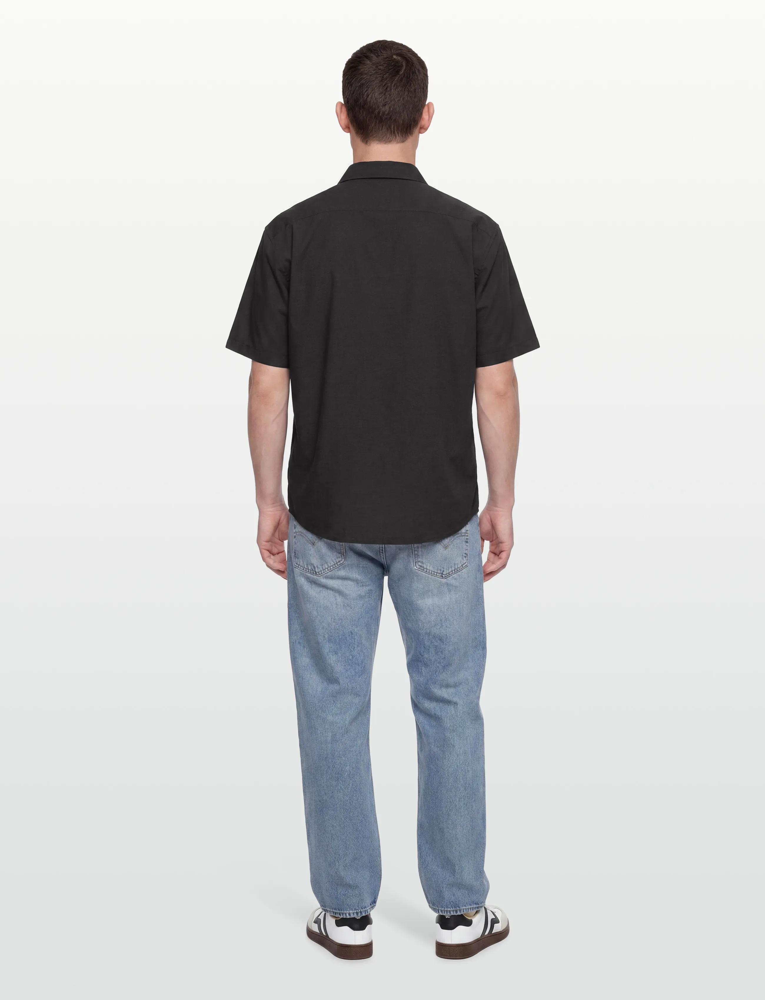 Calvin Klein Jeans - SS SOLID CAUSAL LINEN CLASSIC SH - short-sleeved shirts - black - 5