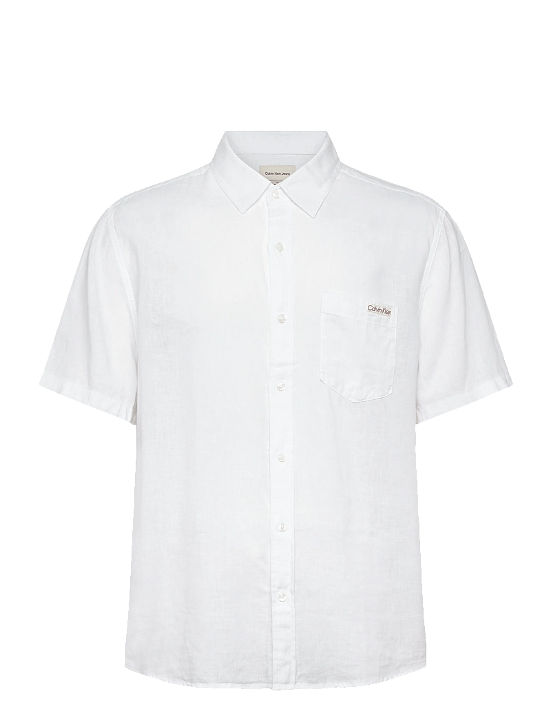 Calvin Klein Jeans - SS SOLID CAUSAL LINEN CLASSIC SH - kurzarmhemden - brilliant white - 0