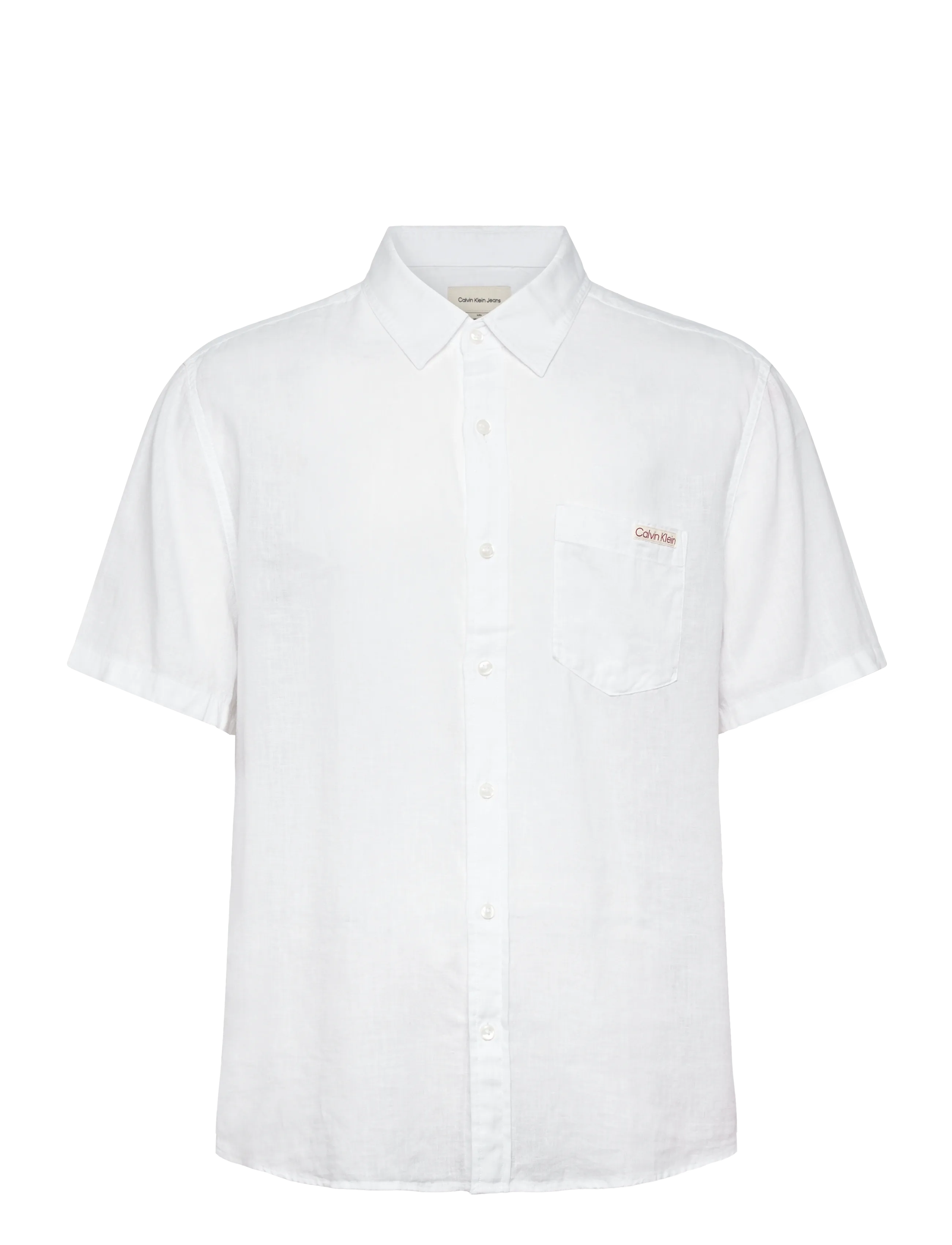 Calvin Klein Jeans SS SOLID CAUSAL LINEN CLASSIC SH - Deals - BRILLIANT WHITE / white