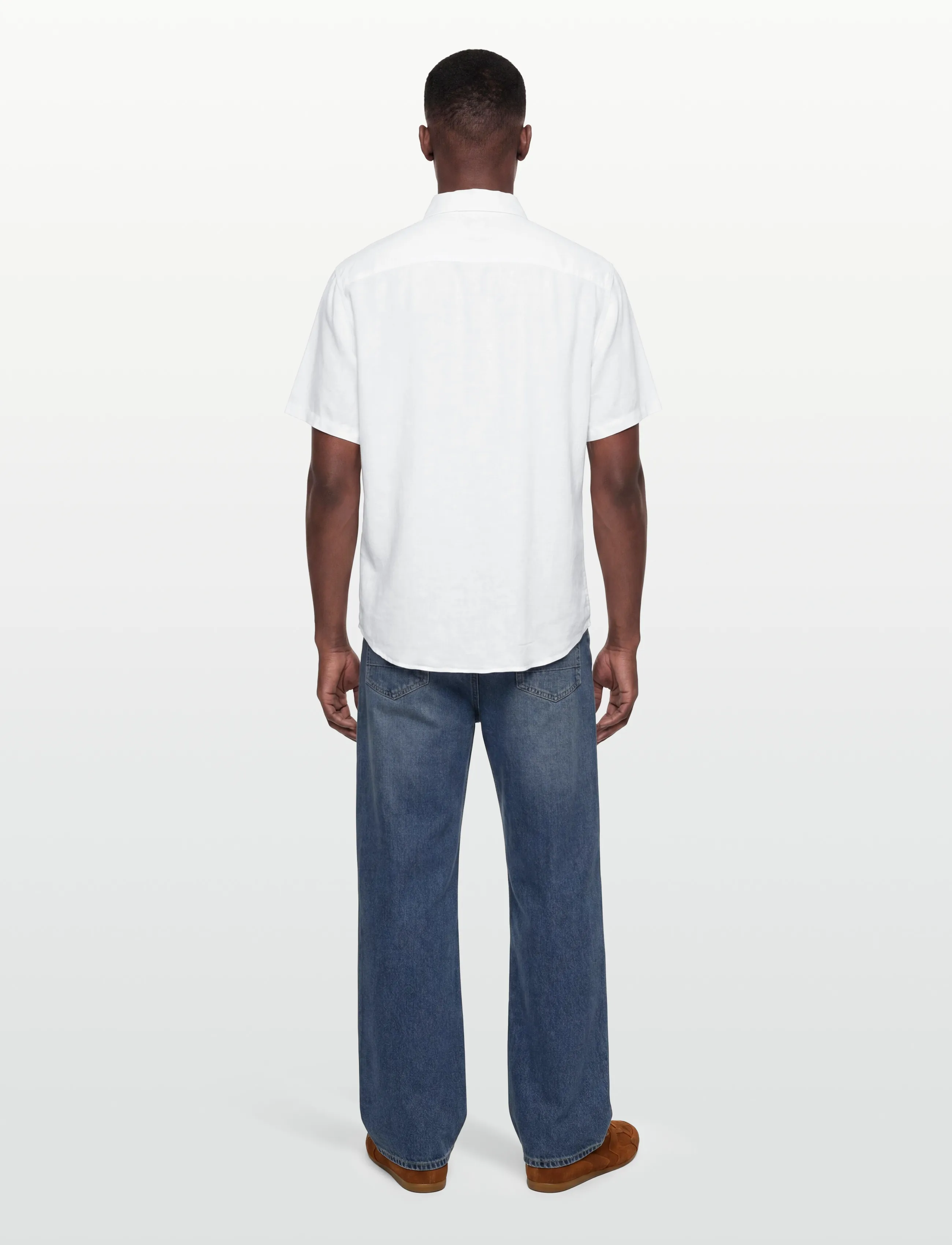 Calvin Klein Jeans - SS SOLID CAUSAL LINEN CLASSIC SH - kortærmede skjorter - brilliant white - 4