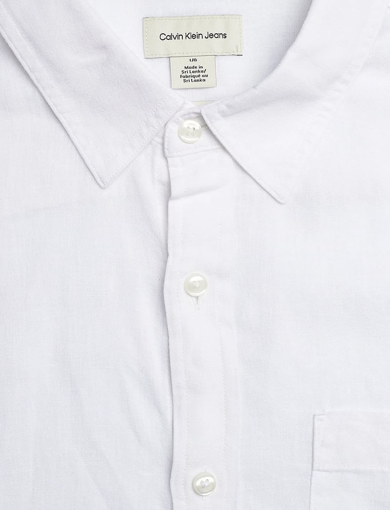 Calvin Klein Jeans - SS SOLID CAUSAL LINEN CLASSIC SH - kurzarmhemden - brilliant white - 2