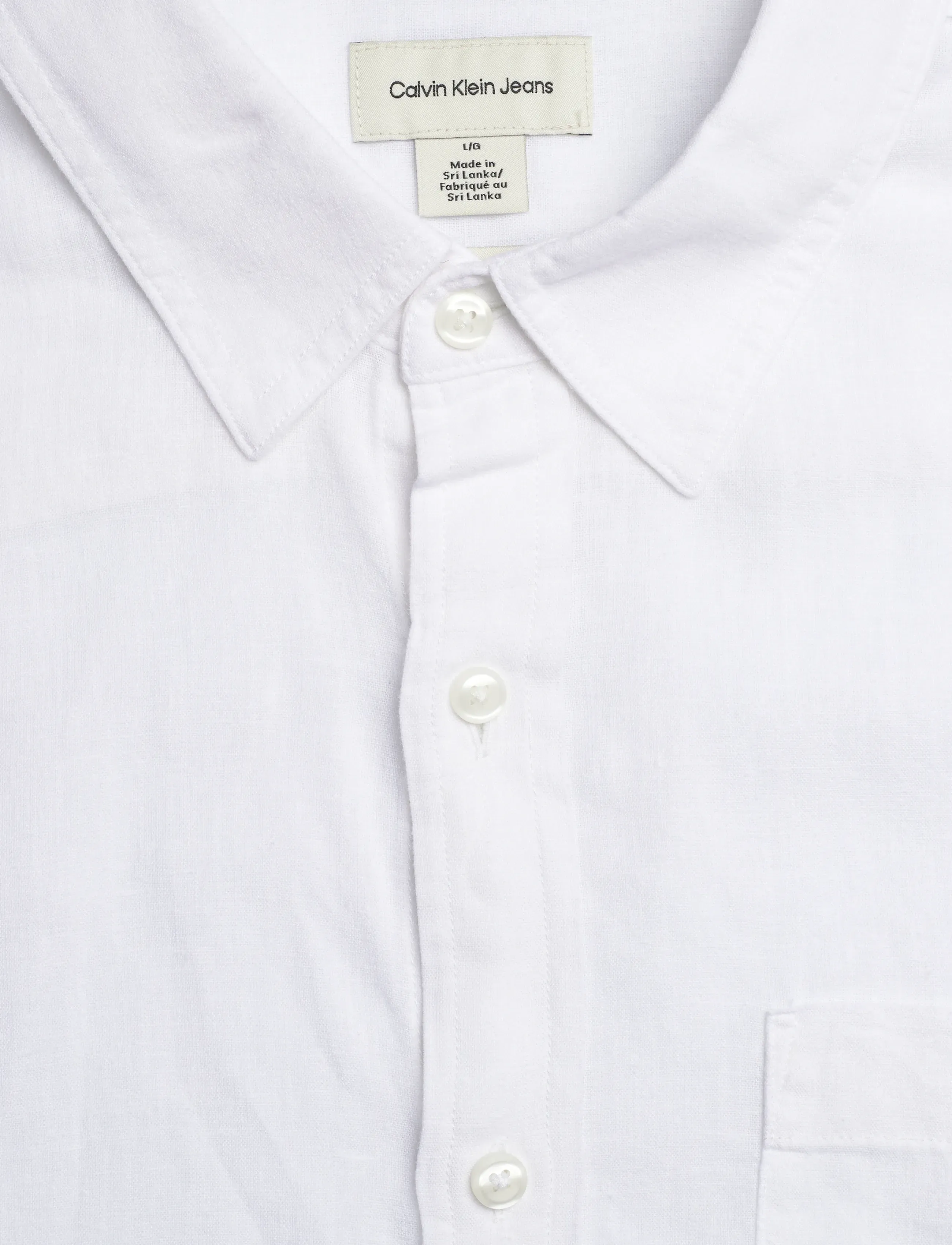 Calvin Klein Jeans - SS SOLID CAUSAL LINEN CLASSIC SH - short-sleeved shirts - brilliant white - 2