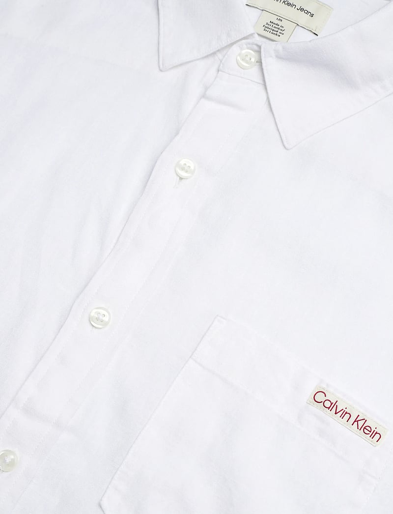 Calvin Klein Jeans - SS SOLID CAUSAL LINEN CLASSIC SH - kurzarmhemden - brilliant white - 3