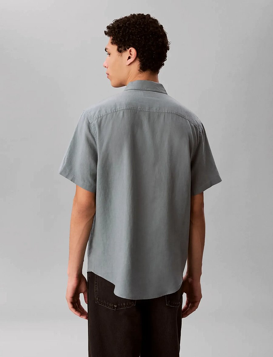 Calvin Klein Jeans - SS SOLID CAUSAL LINEN CLASSIC SH - lühikeste varrukatega särgid - frosted spruce - 2