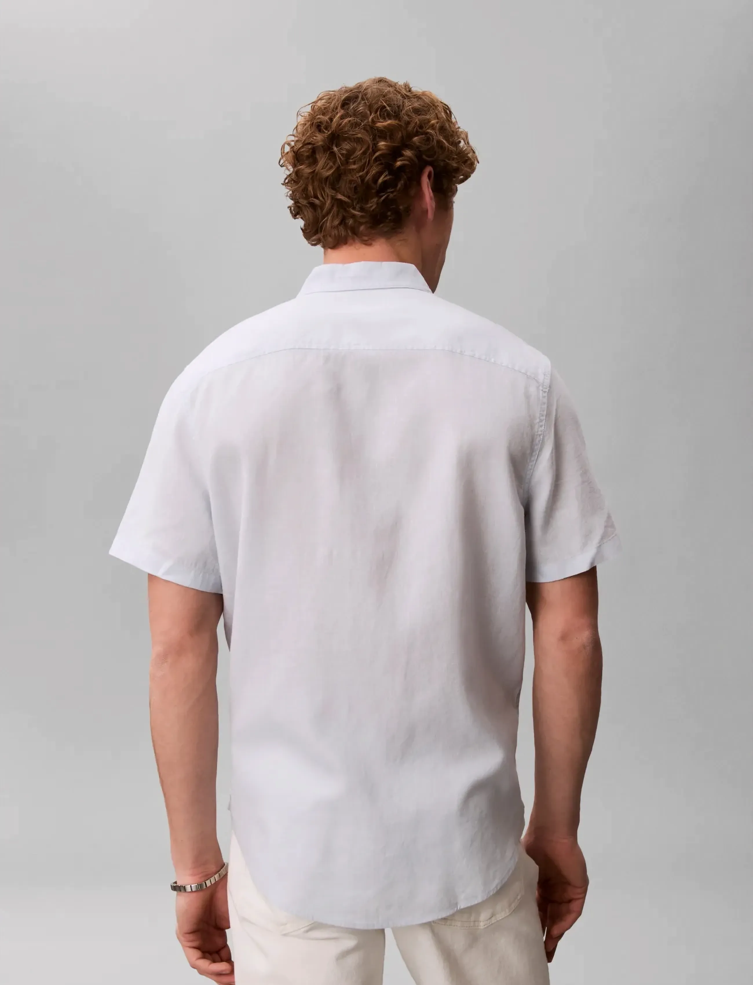 Calvin Klein Jeans - SS SOLID CAUSAL LINEN CLASSIC SH - short-sleeved shirts - plein air - 2