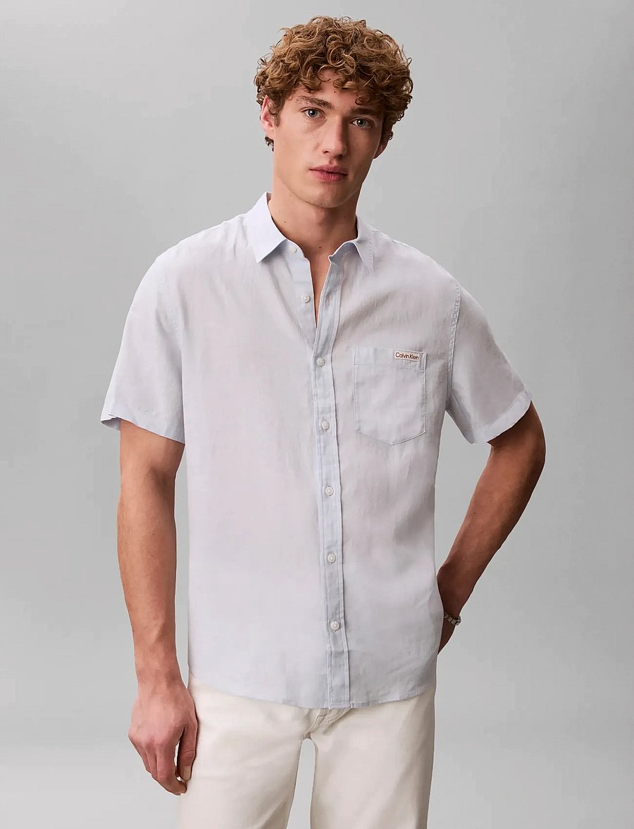 Calvin Klein Jeans - SS SOLID CAUSAL LINEN CLASSIC SH - kurzarmhemden - plein air - 3
