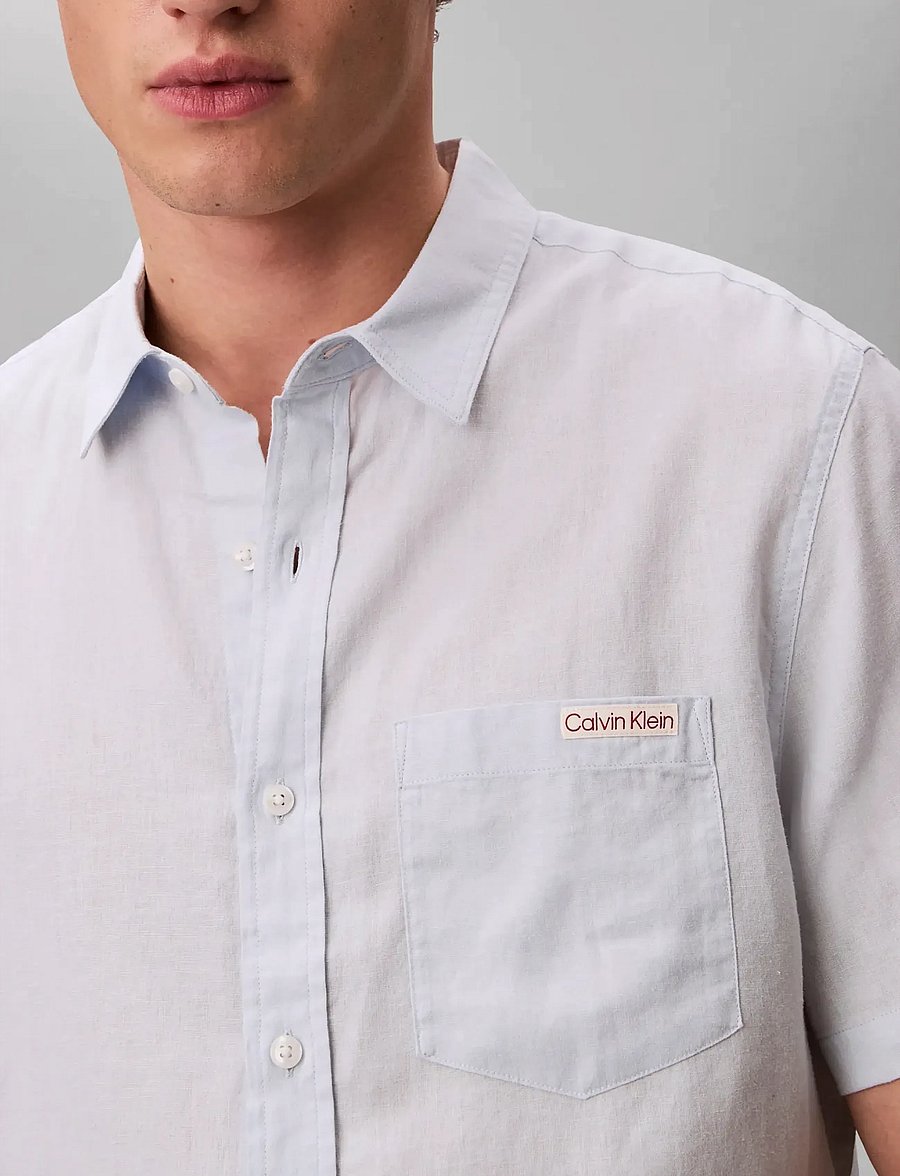 Calvin Klein Jeans - SS SOLID CAUSAL LINEN CLASSIC SH - kurzarmhemden - plein air - 4